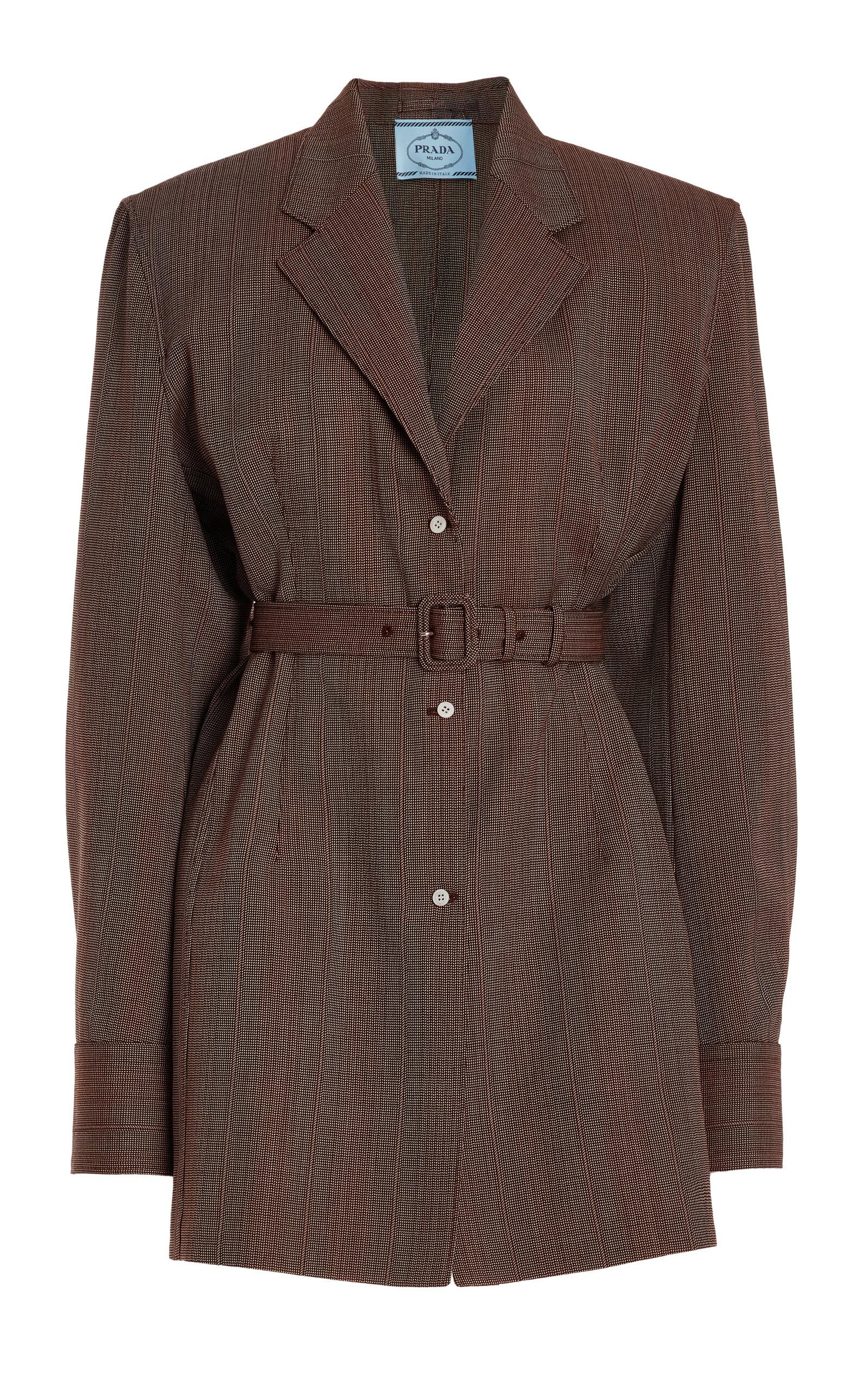 Prada Single-Breasted Pinstriped Wool Jacket - Moda Operandi by PRADA