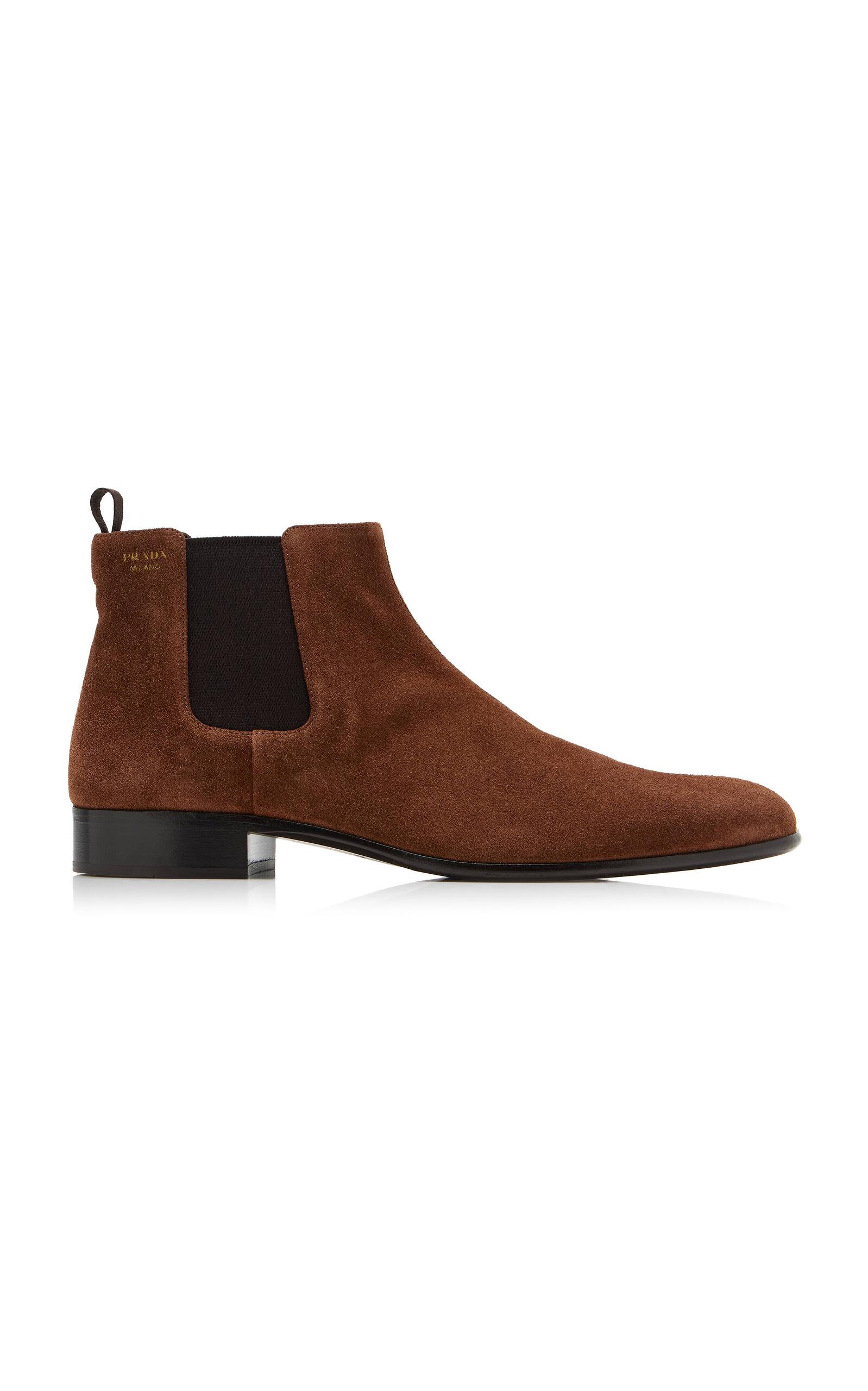 Prada Suede Ankle Boots - Moda Operandi by PRADA