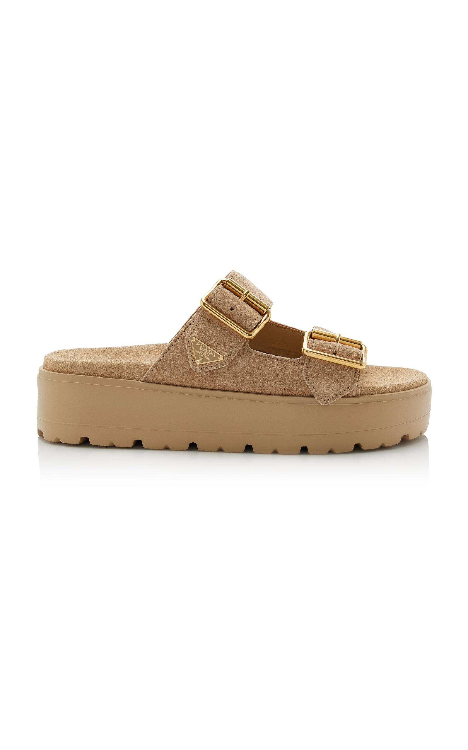 Prada Suede Platform Sandals - Moda Operandi by PRADA