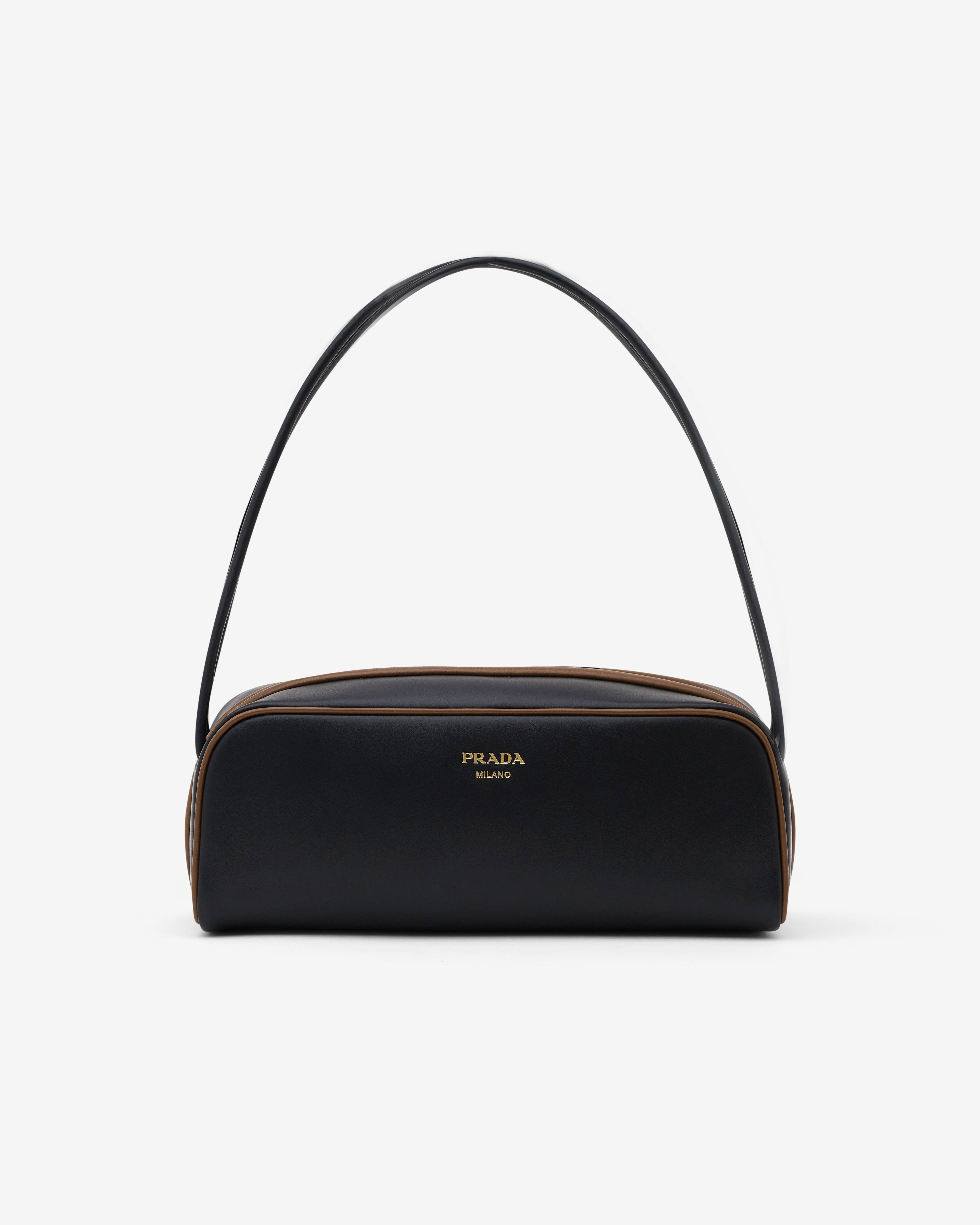 Prada - Swing Smooth Leather Shoulder Bag - (Black/Hazelnut) by PRADA