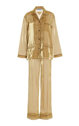 Prada - Voile Satin Pajamas - Brown - - Moda Operandi by PRADA