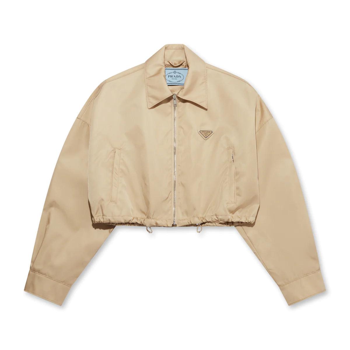 Prada - Women'S Cropped Re-Nylon Jacket - (Desert) by PRADA