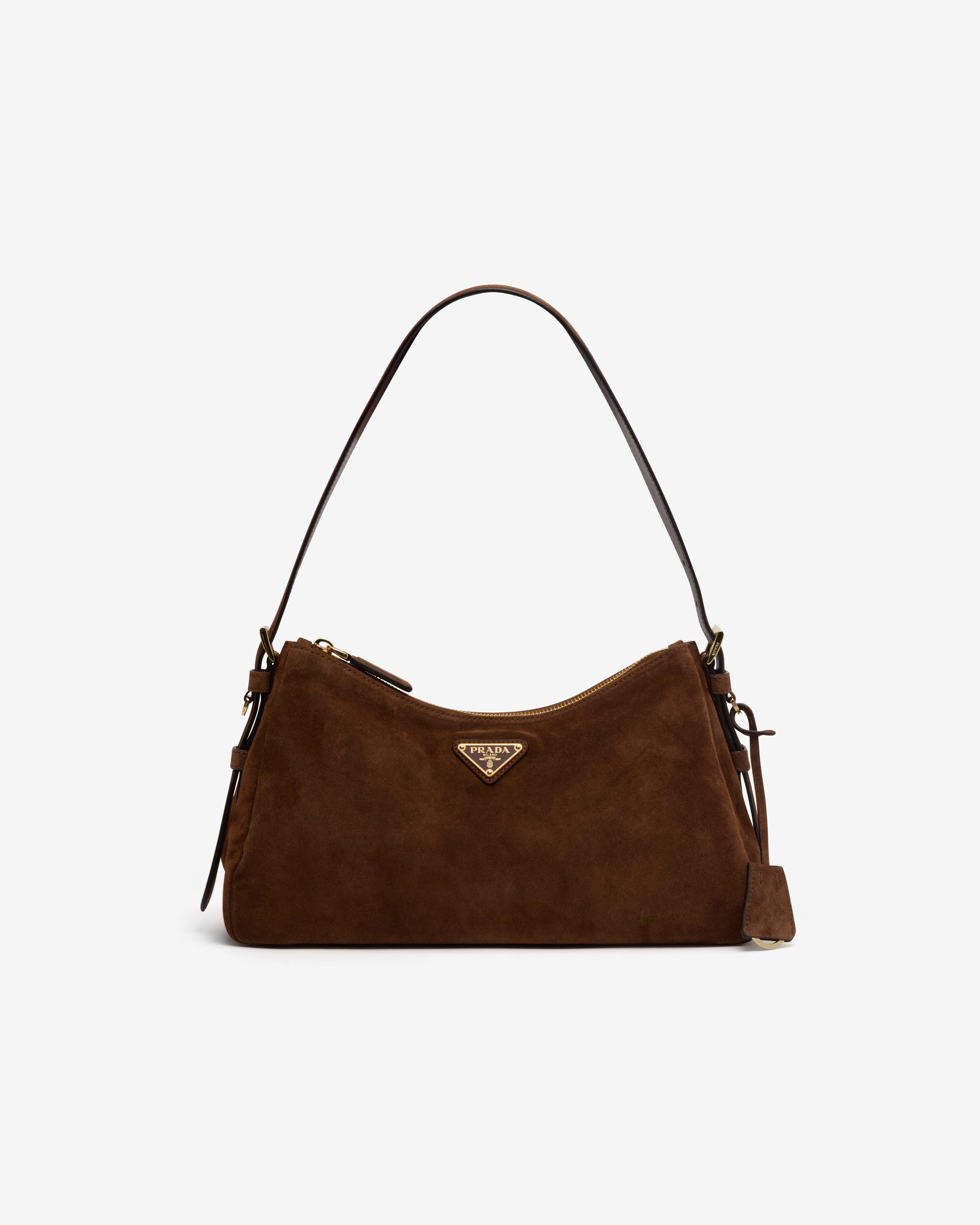 Prada - Women's Aimée Medium Suede Shoulder Bag - (Cocoa Brown) by PRADA