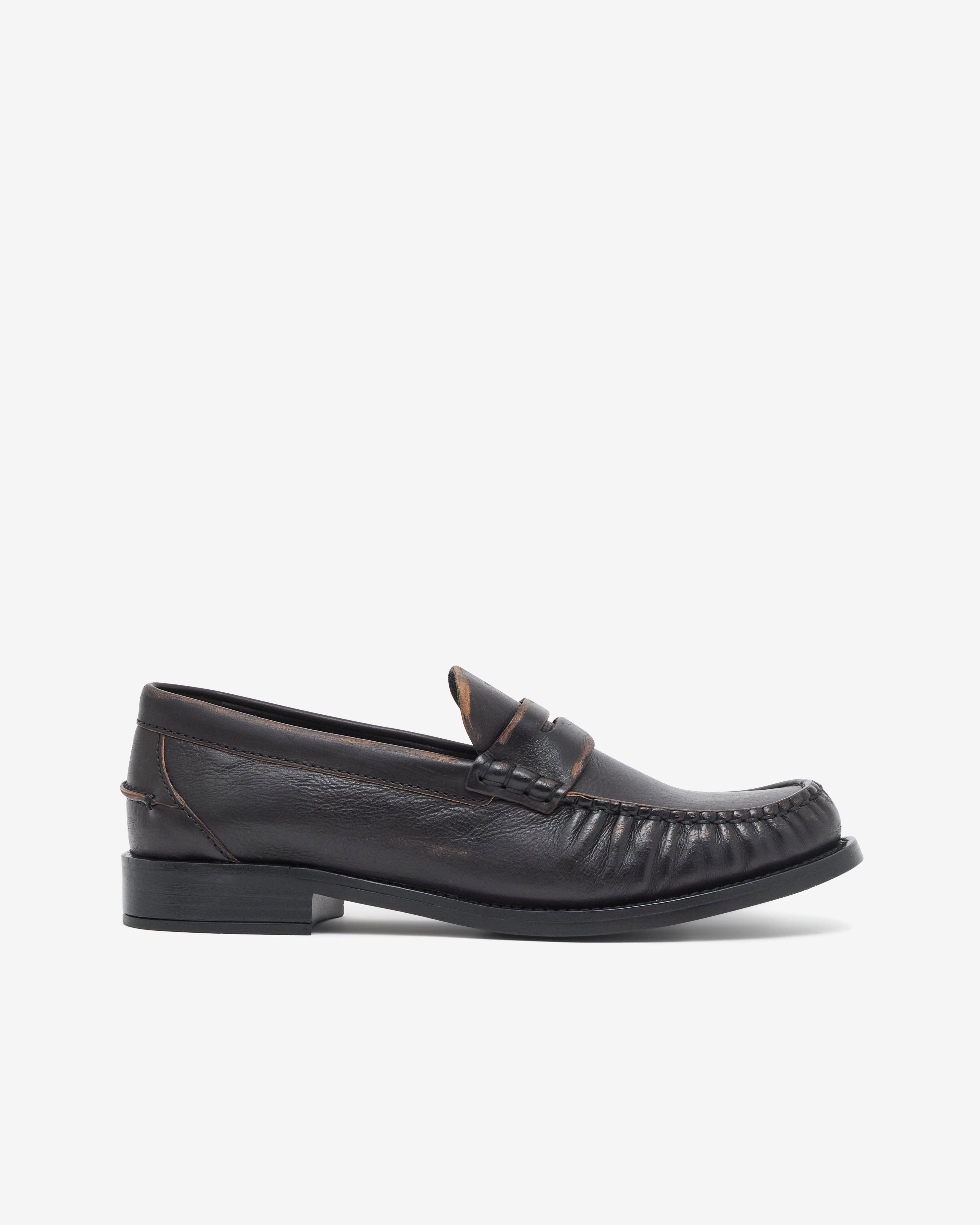Prada - Women's Brushed Leather Loafers - (Black) by PRADA