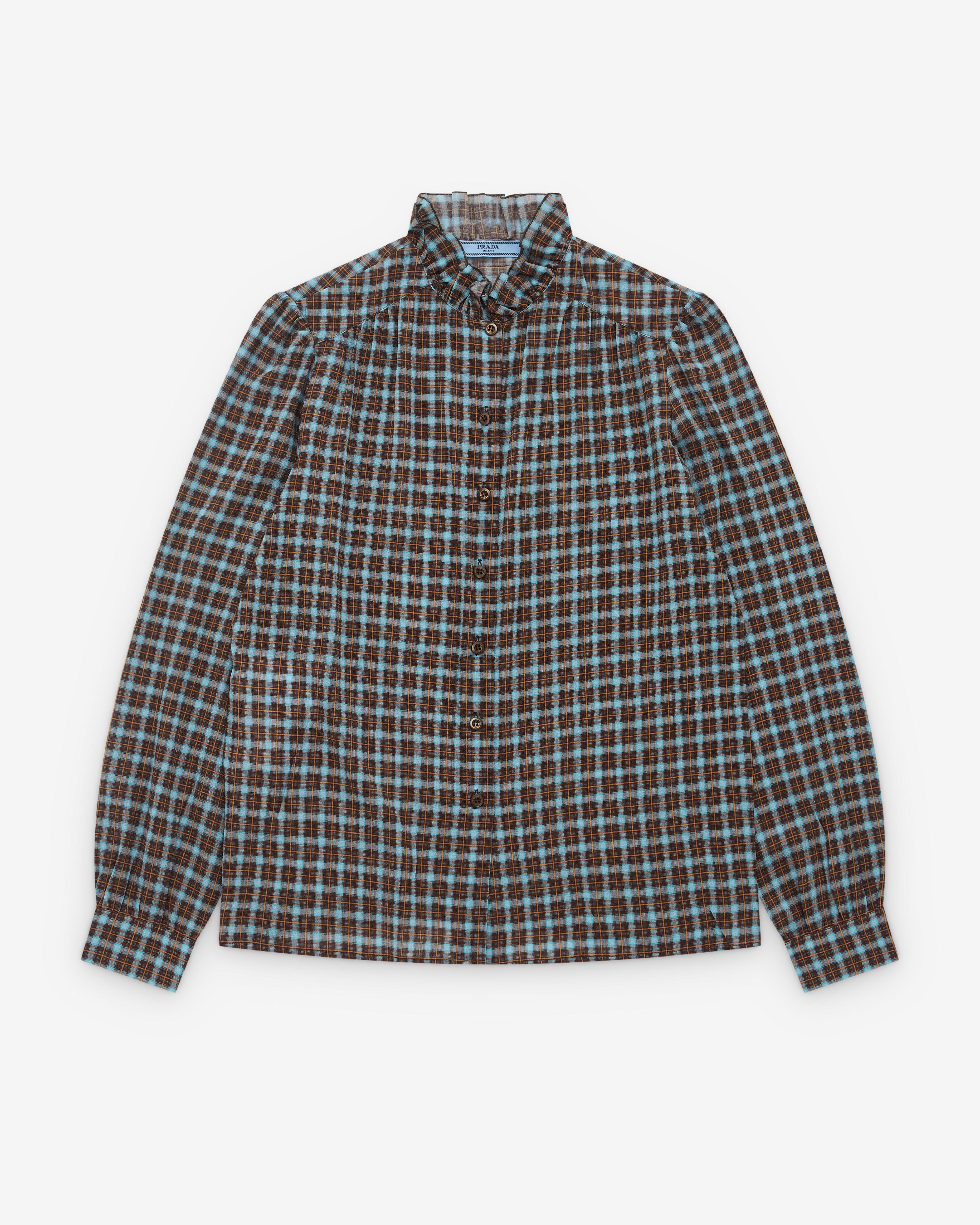 Prada - Women’s Check Shirt - (Blue Check) by PRADA