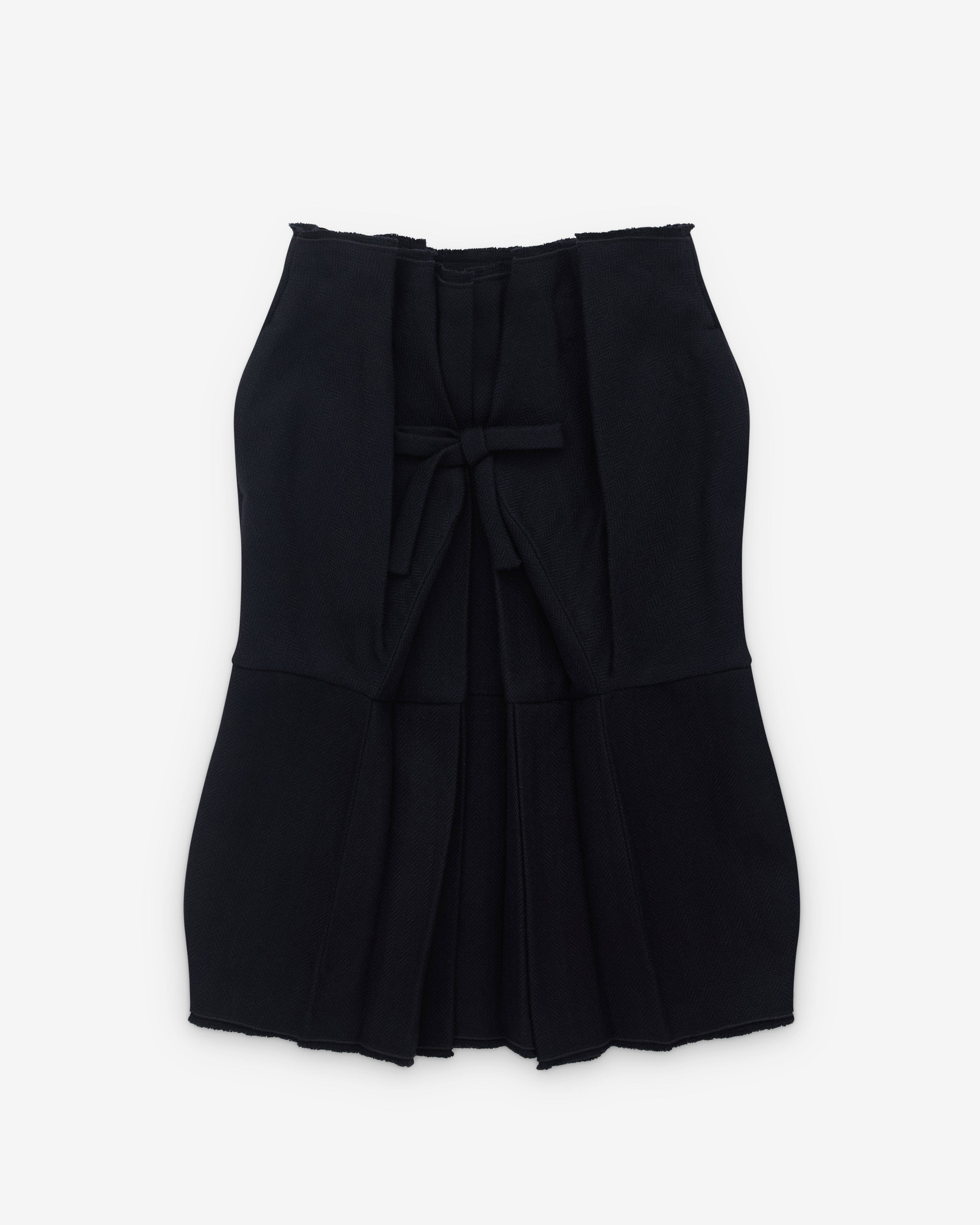 Prada - Women’s Chevron Wool Midi Skirt - (Navy) by PRADA