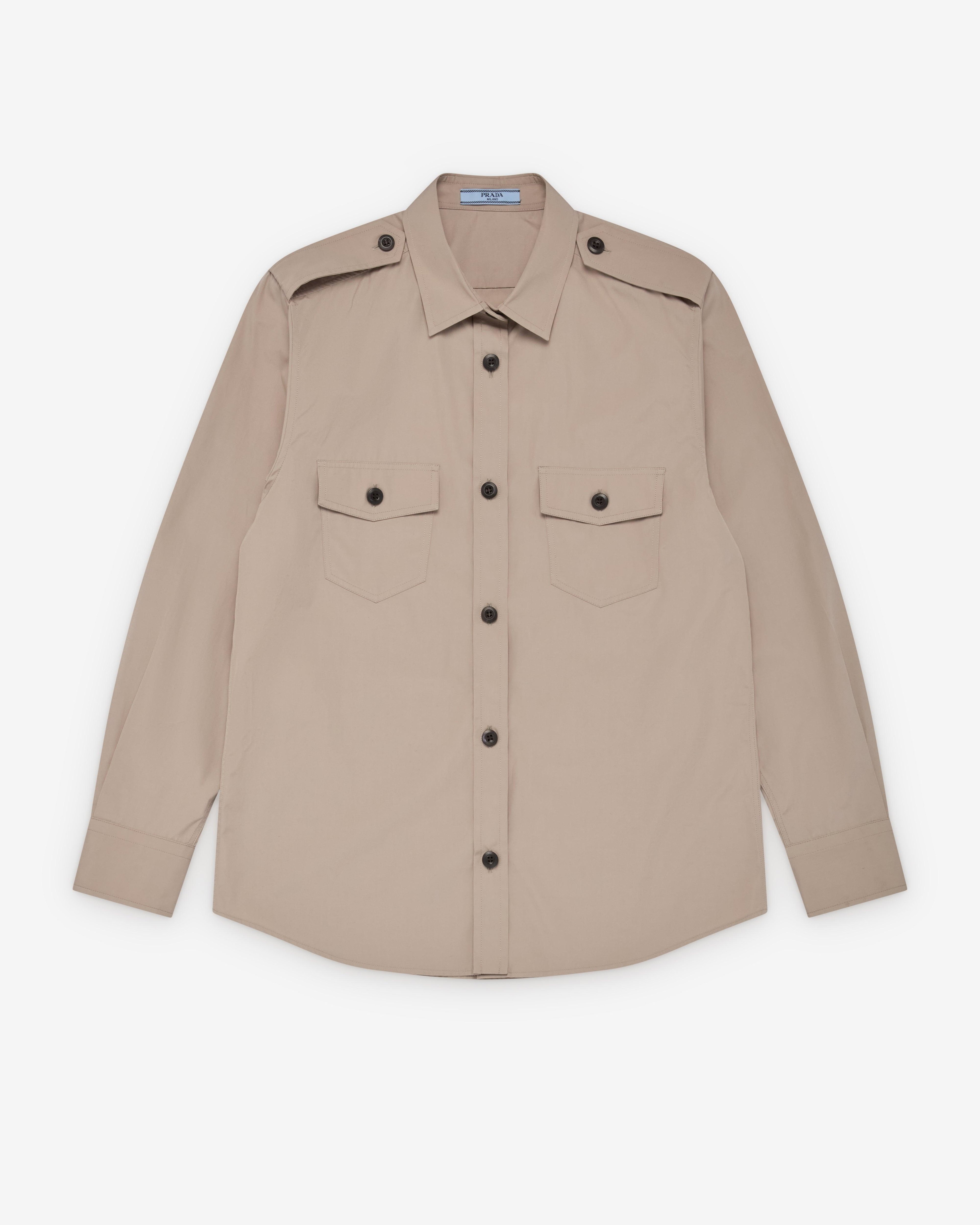 Prada  - Women's Cotton Poplin Shirt - (Limestone) by PRADA