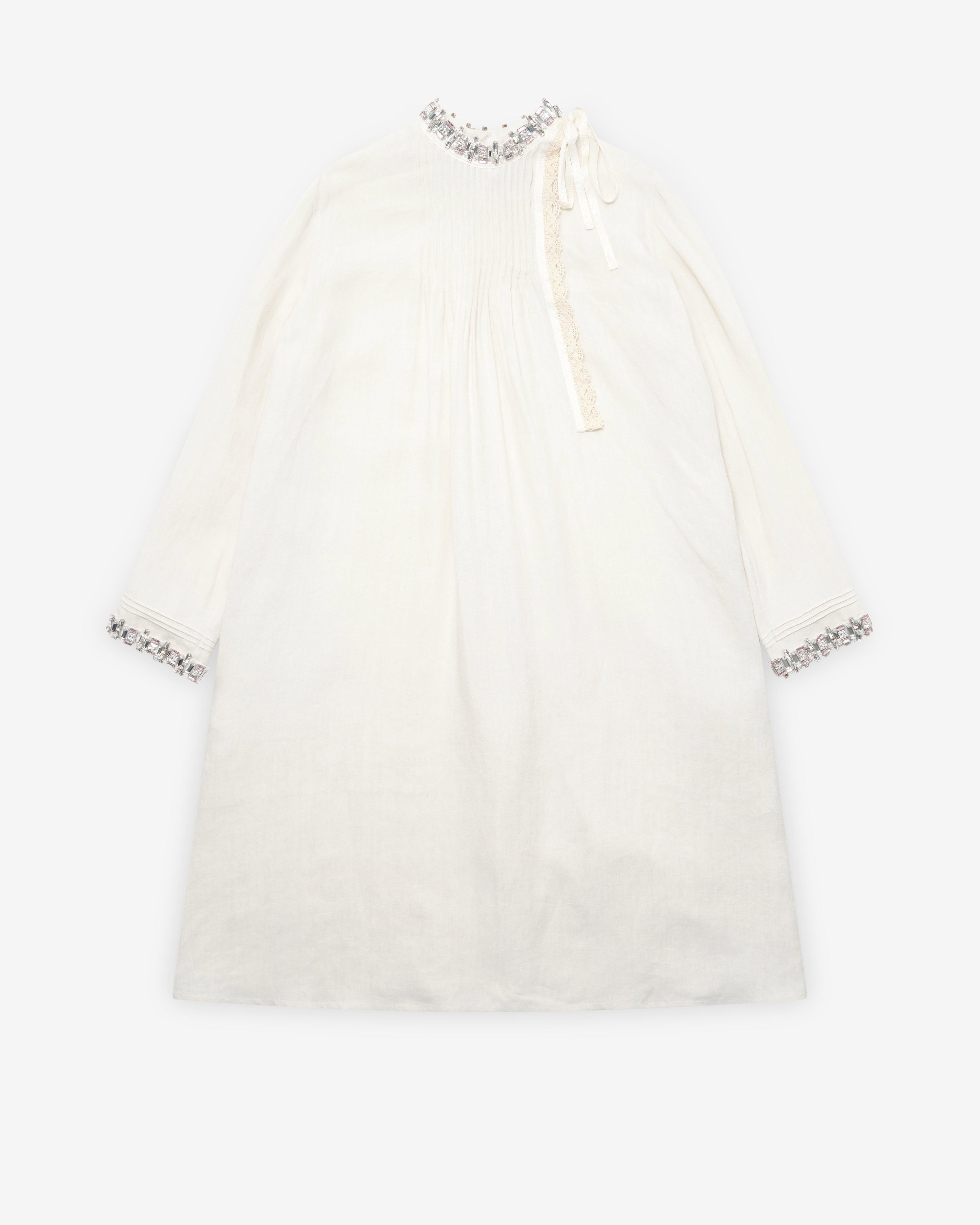 Prada - Women's Embellished Dress - (Talc) by PRADA