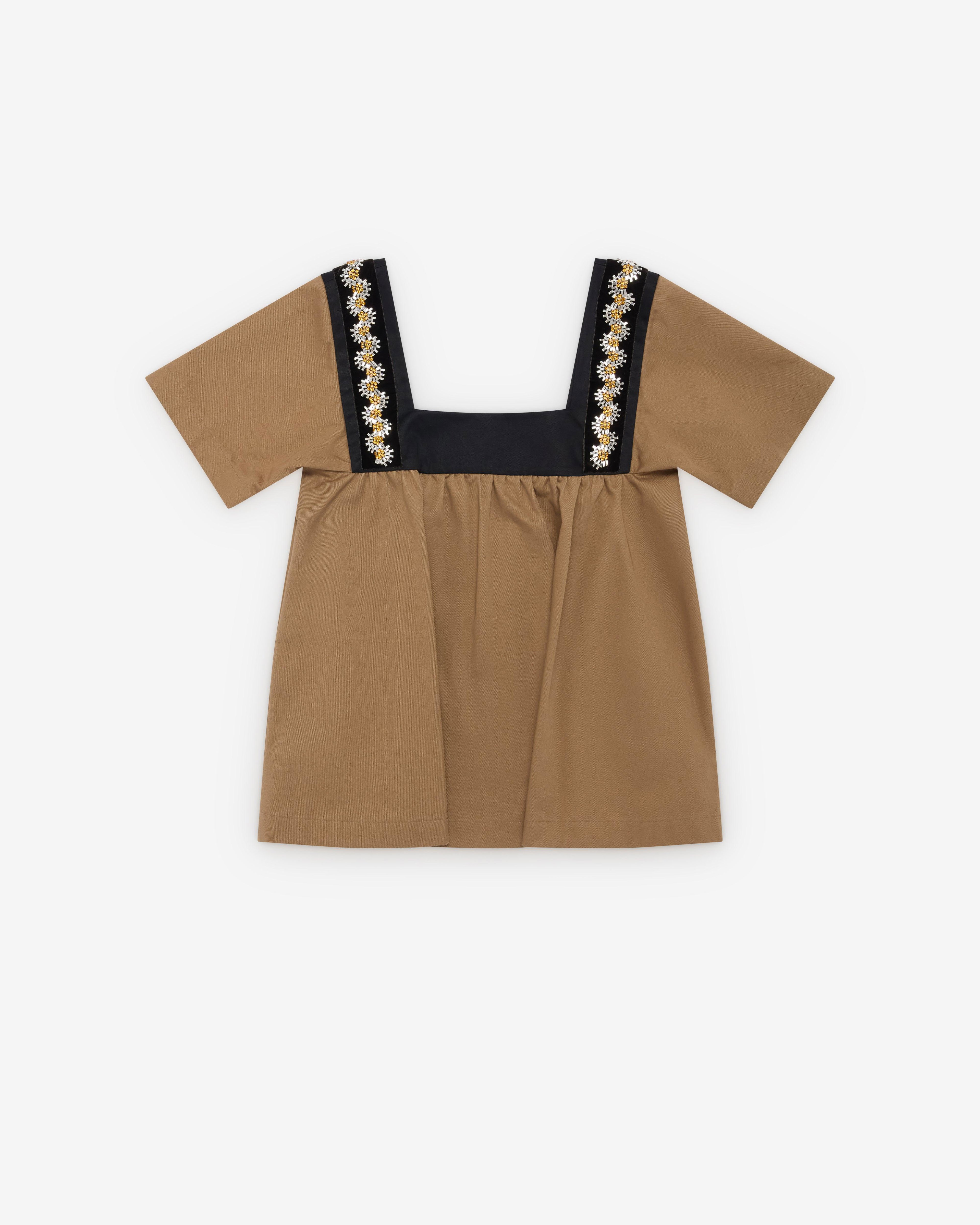 Prada  - Women's Embroidered Gabardine Top - (Cork Beige) by PRADA