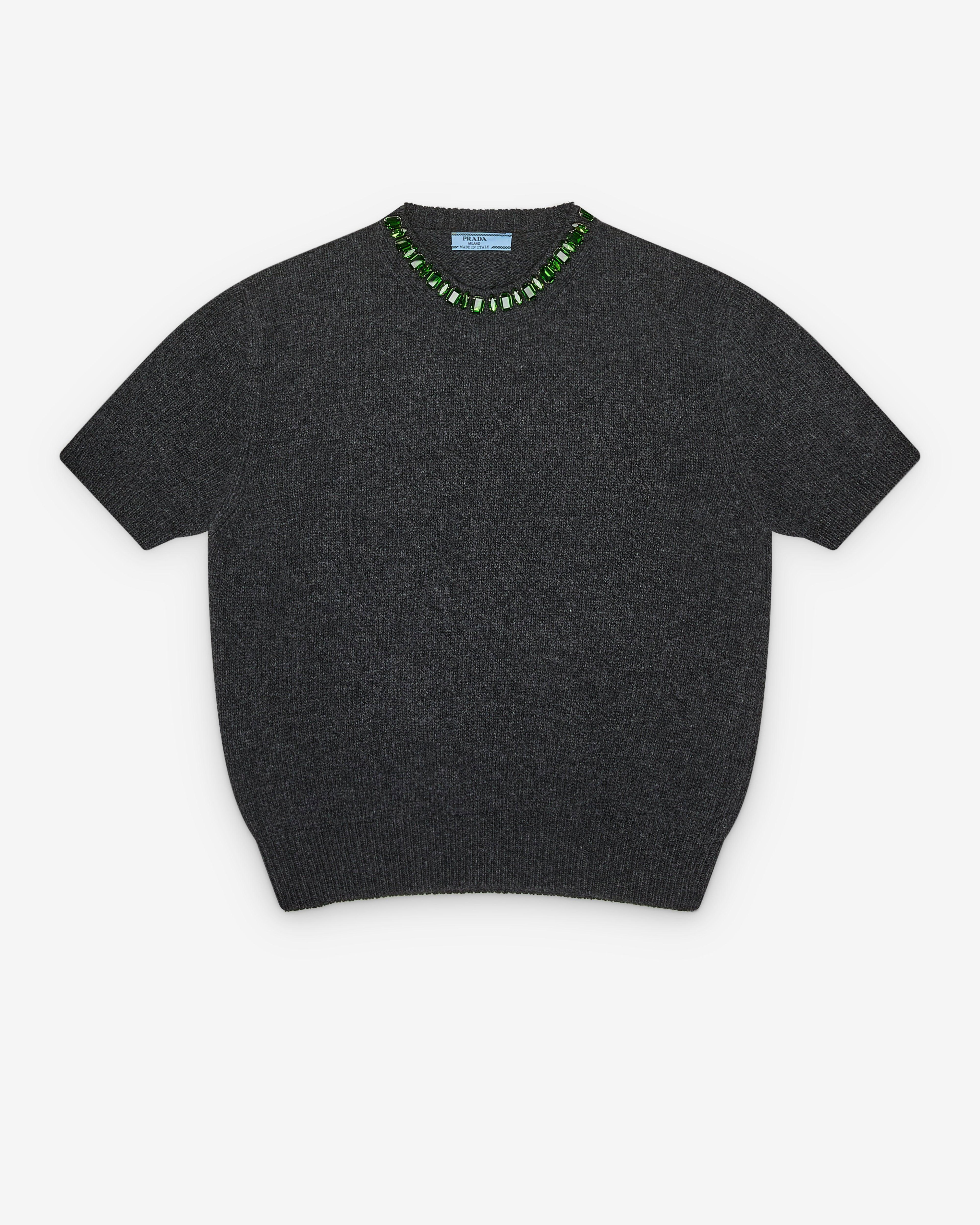 Prada - Women's Embroidered Pullover - (Anthracite Grey) by PRADA
