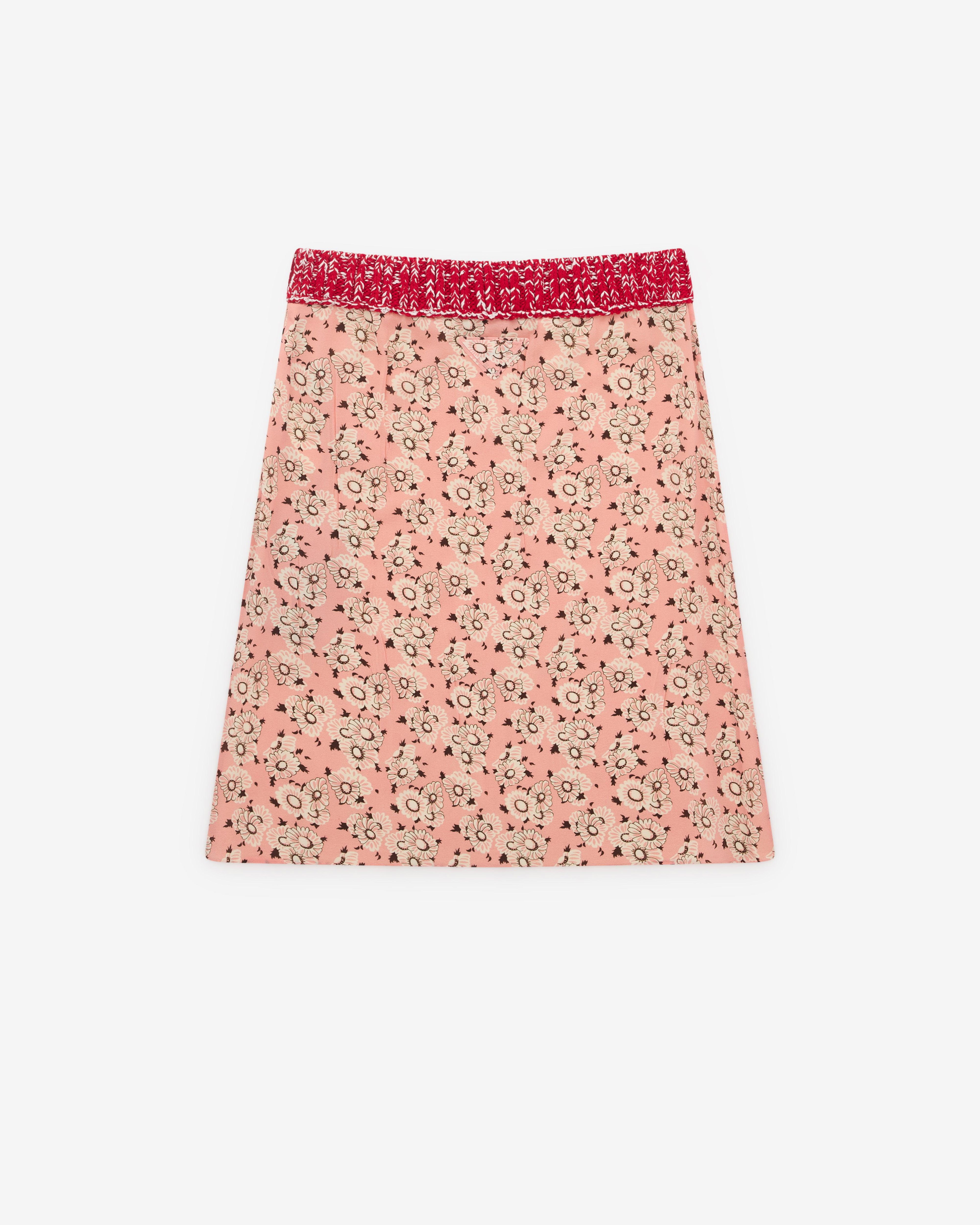 Prada - Women’s Floral Print Skirt - (Pink) by PRADA