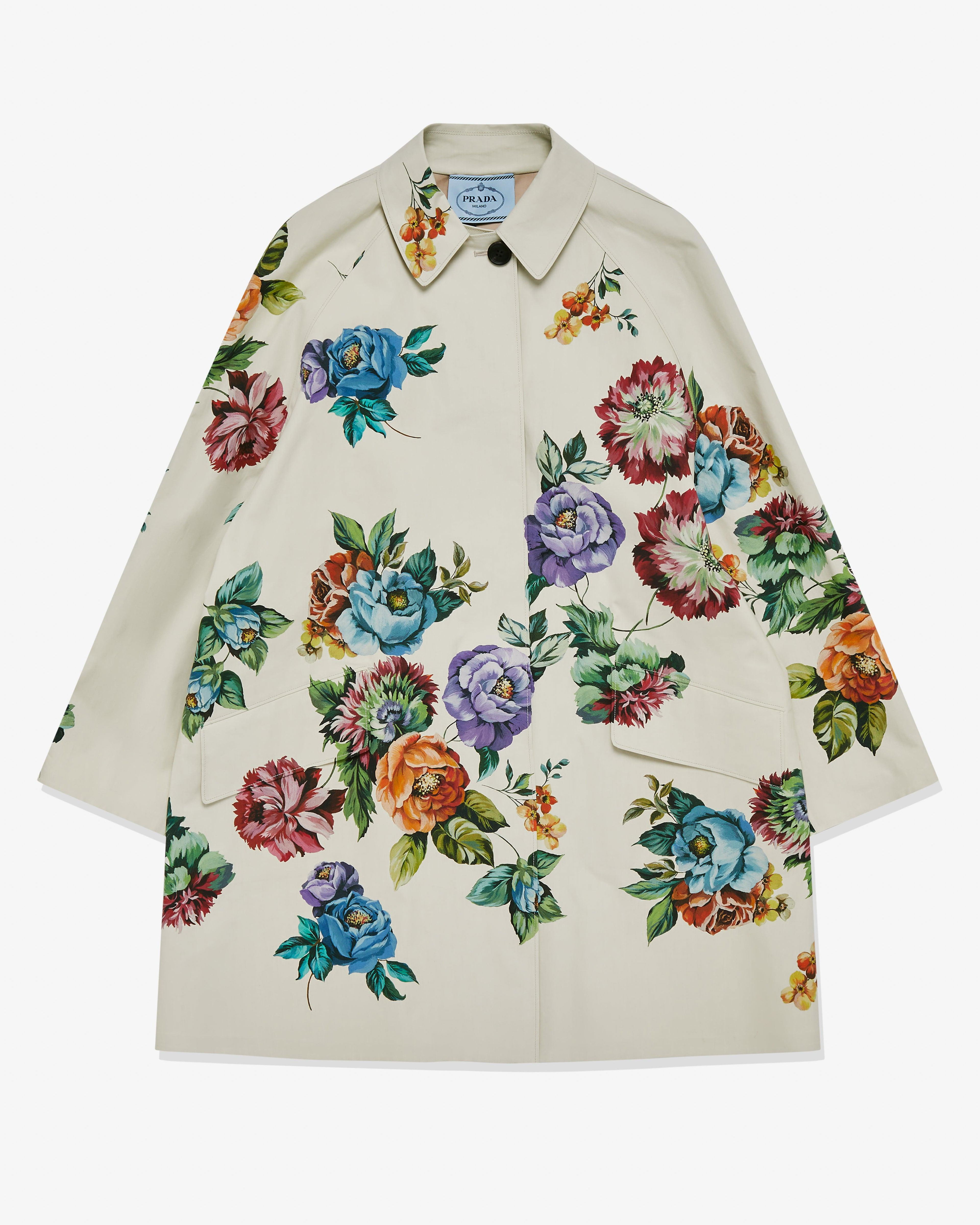 Prada - Women's Gardenia Print Coat - (Sand Beige) by PRADA