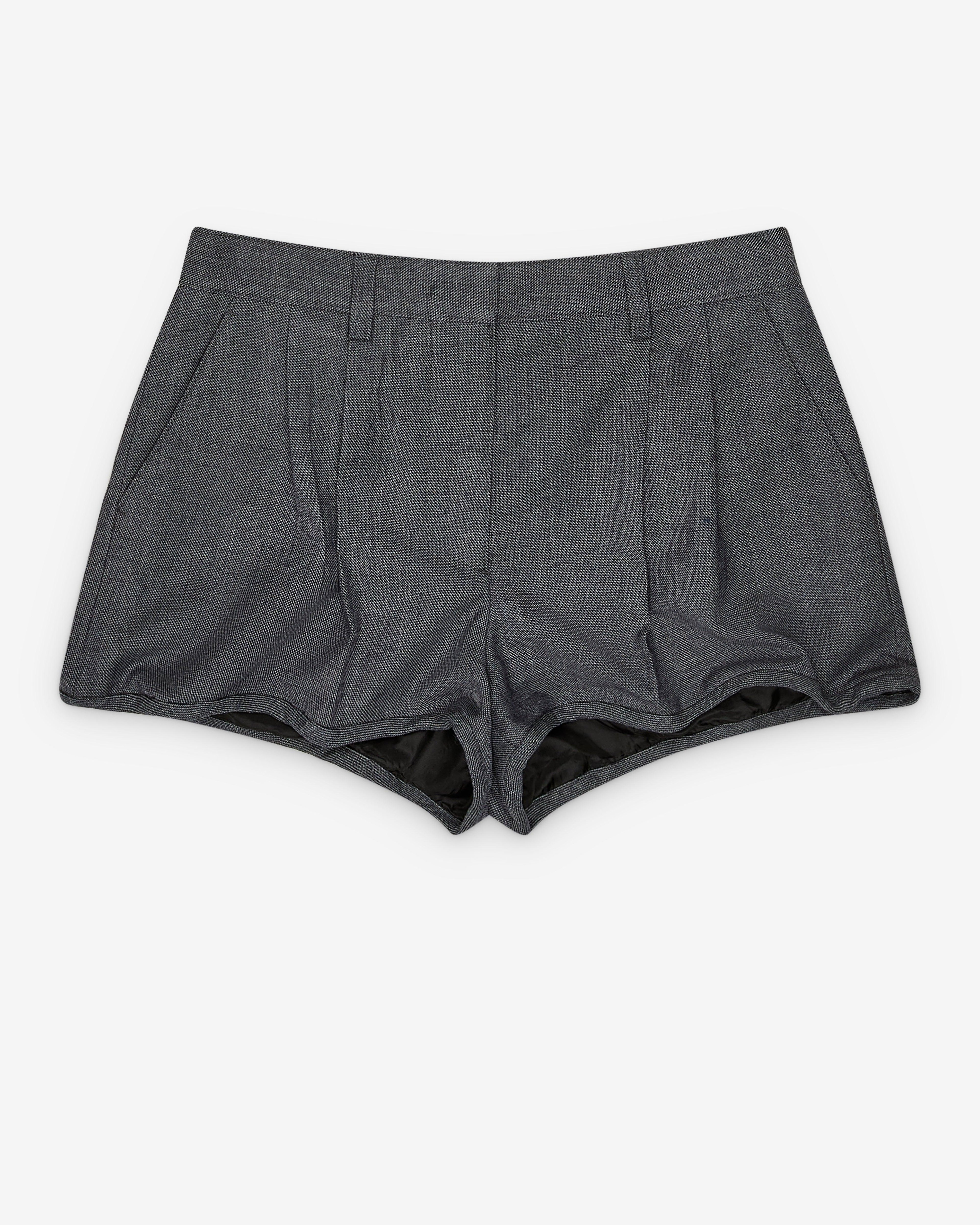 Prada - Women's Grisaille And Antiqued Satin Shorts - (Anthracite Shorts) by PRADA