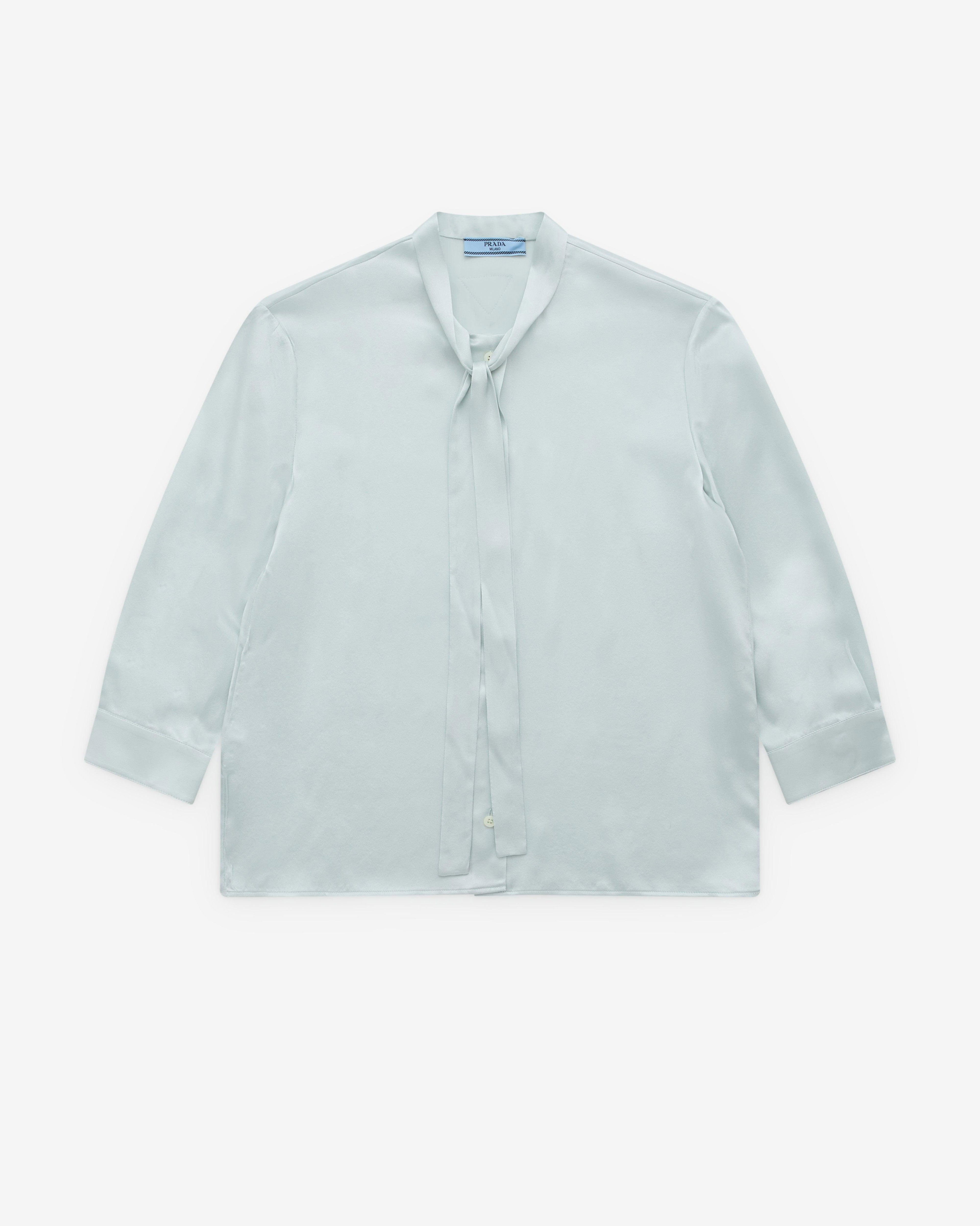Prada - Women’s Neck Tie Shirt - (Light Blue) by PRADA
