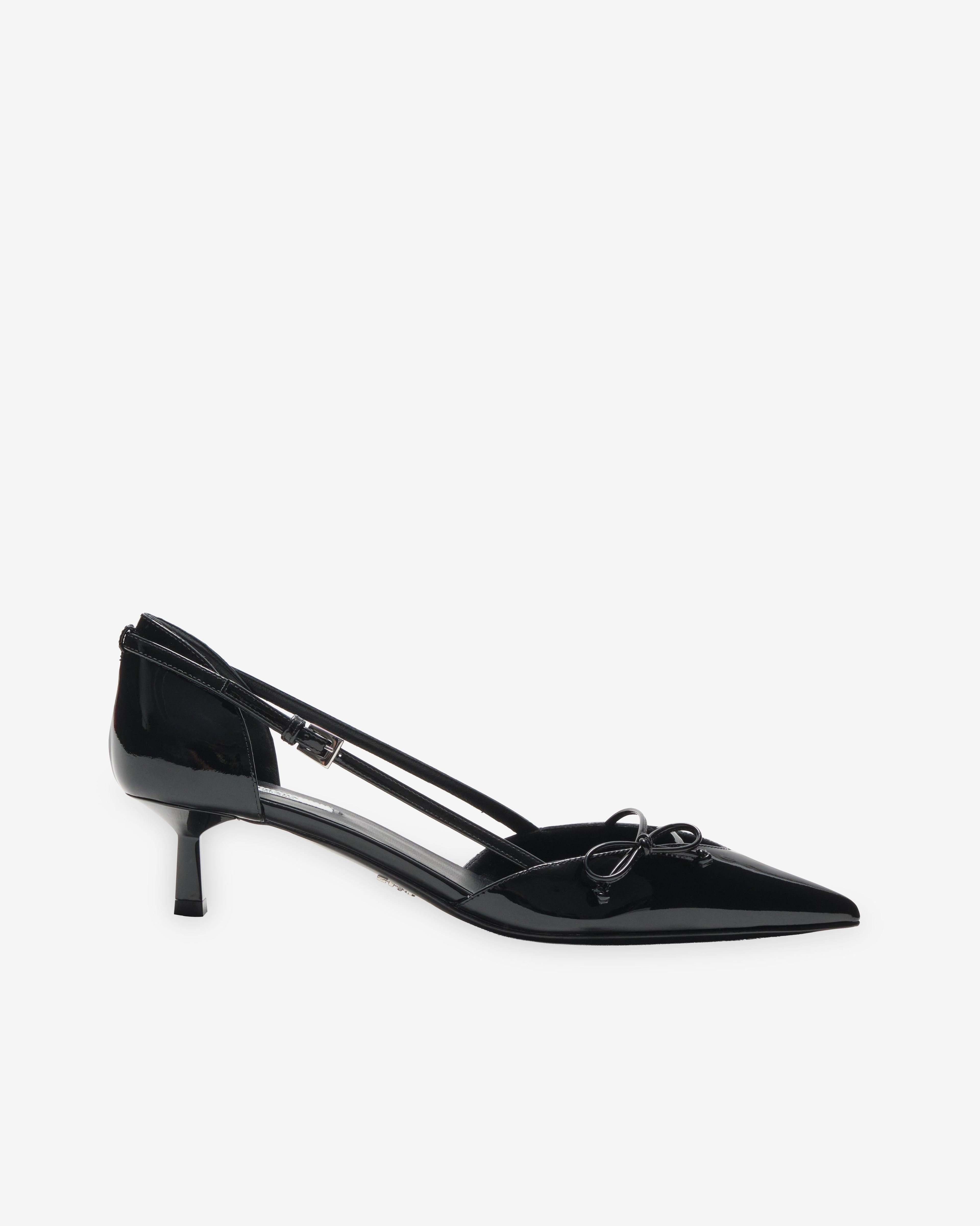Prada - Women's Open Side Patent Leather Pumps - (Black) by PRADA