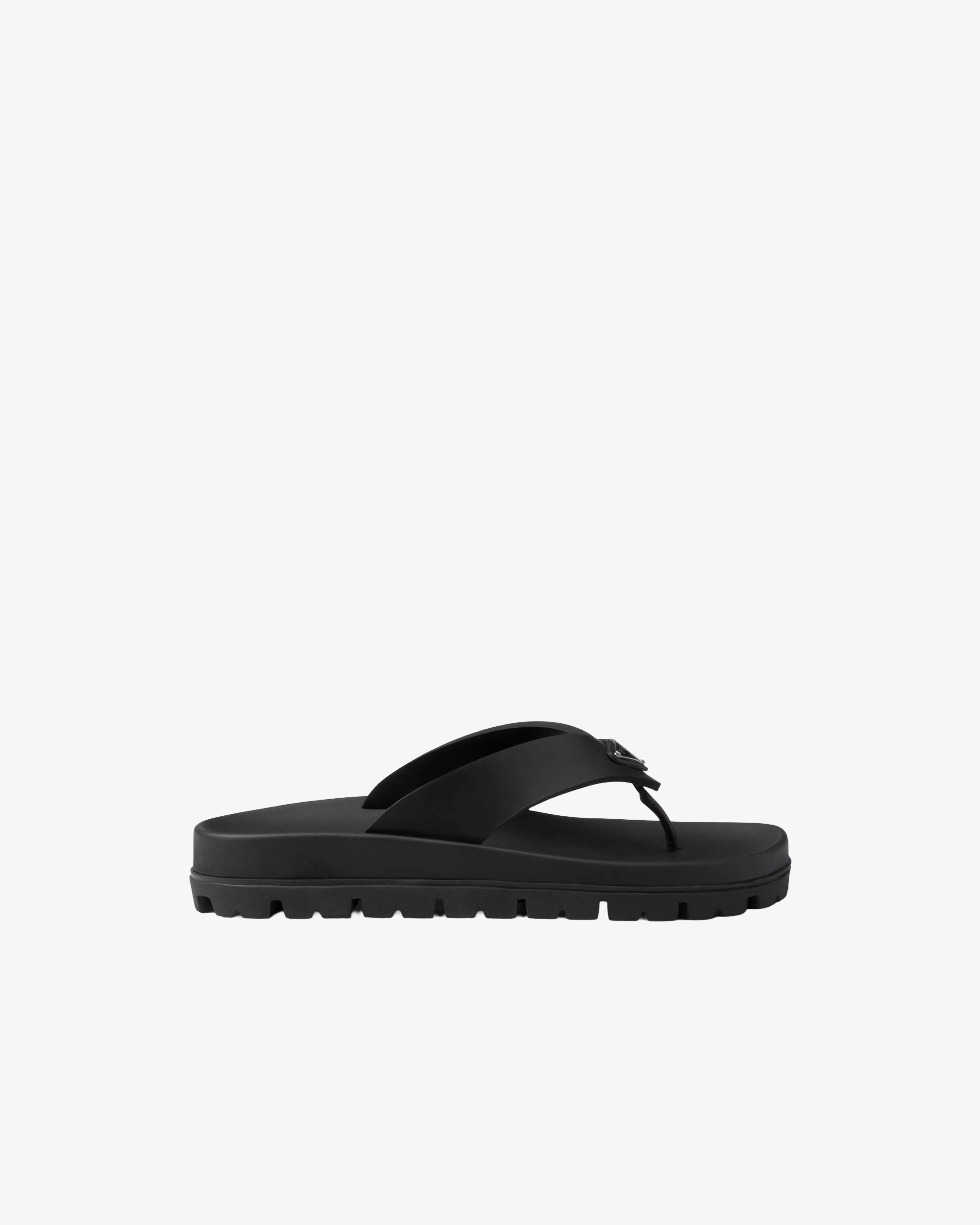Prada - Women's Rubber Thong Sandals - (Black) by PRADA