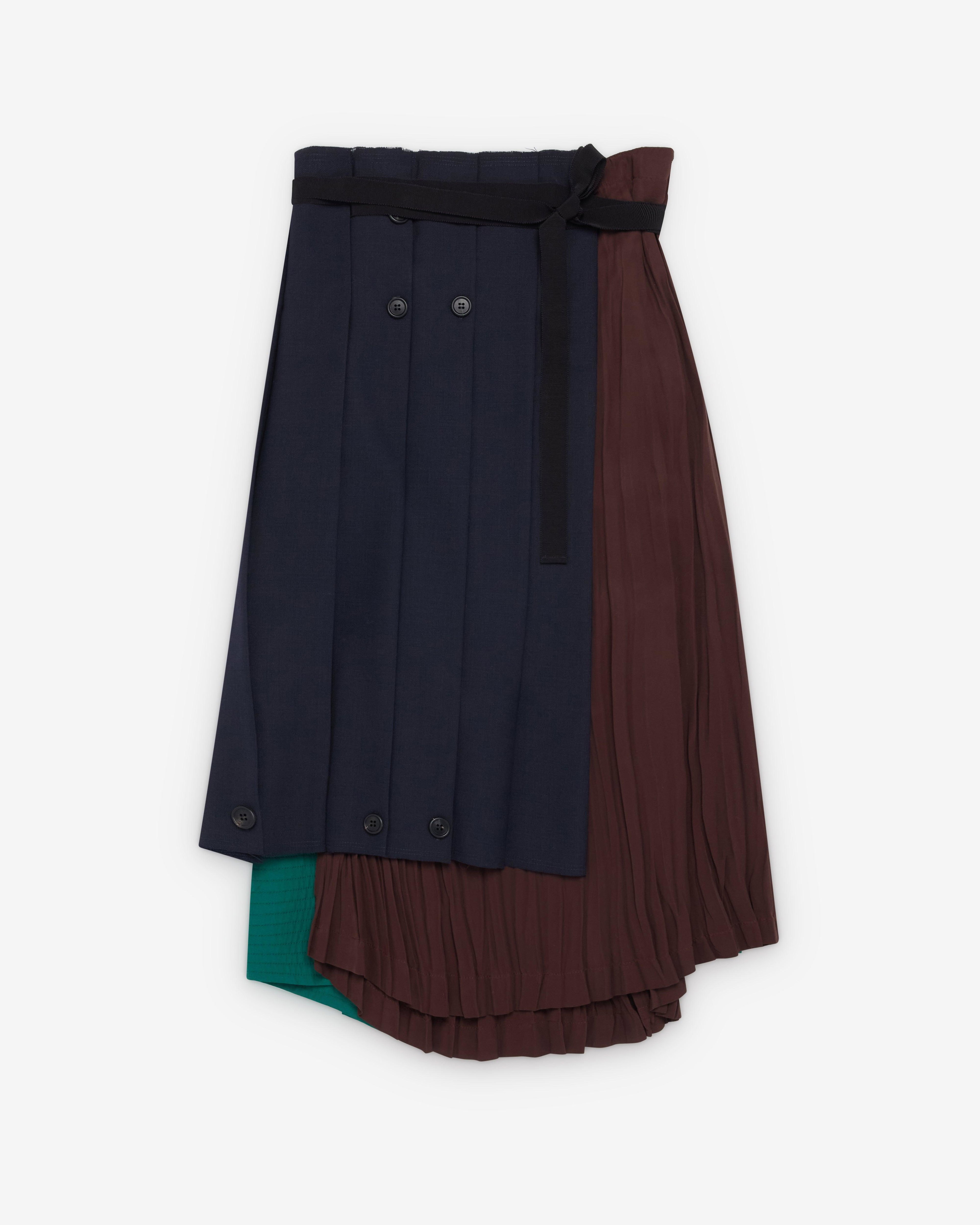 Prada  - Women's Rush Stitch Patchwork Skirt - (Navy) by PRADA