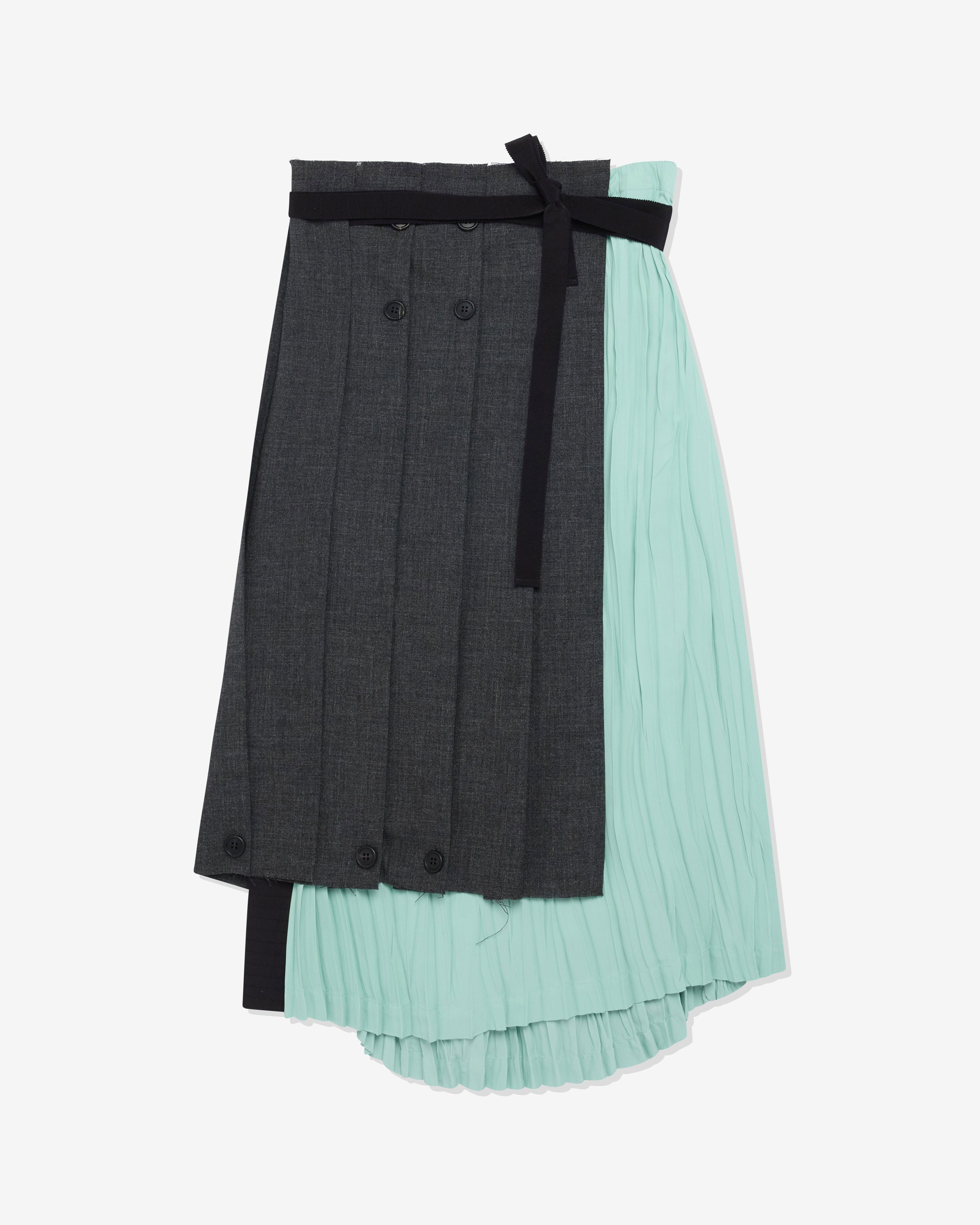 Prada  - Women's Rush Stitch Patchwork Skirt - (Slate Grey) by PRADA