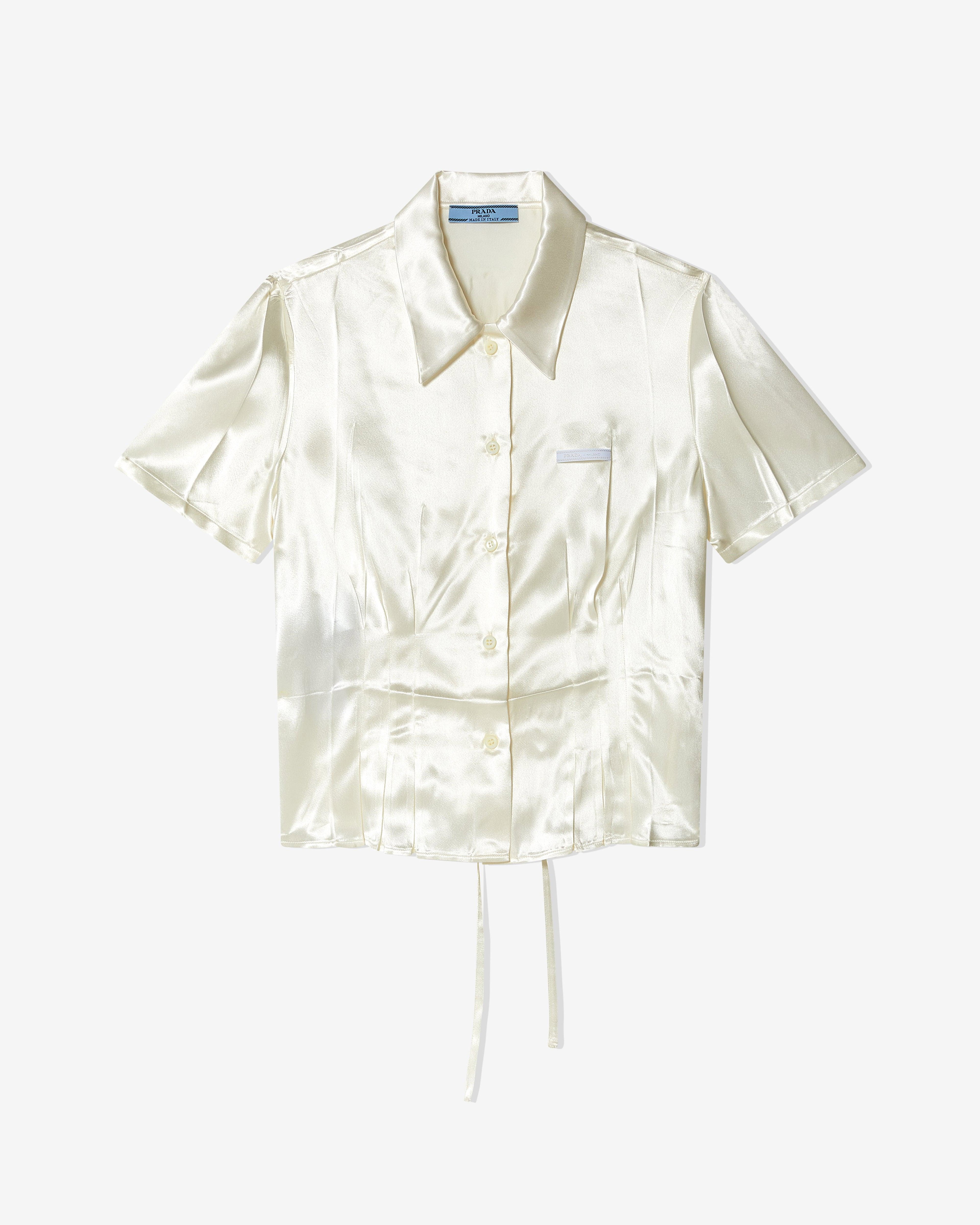 Prada - Women's Satin Shirt - (White) by PRADA