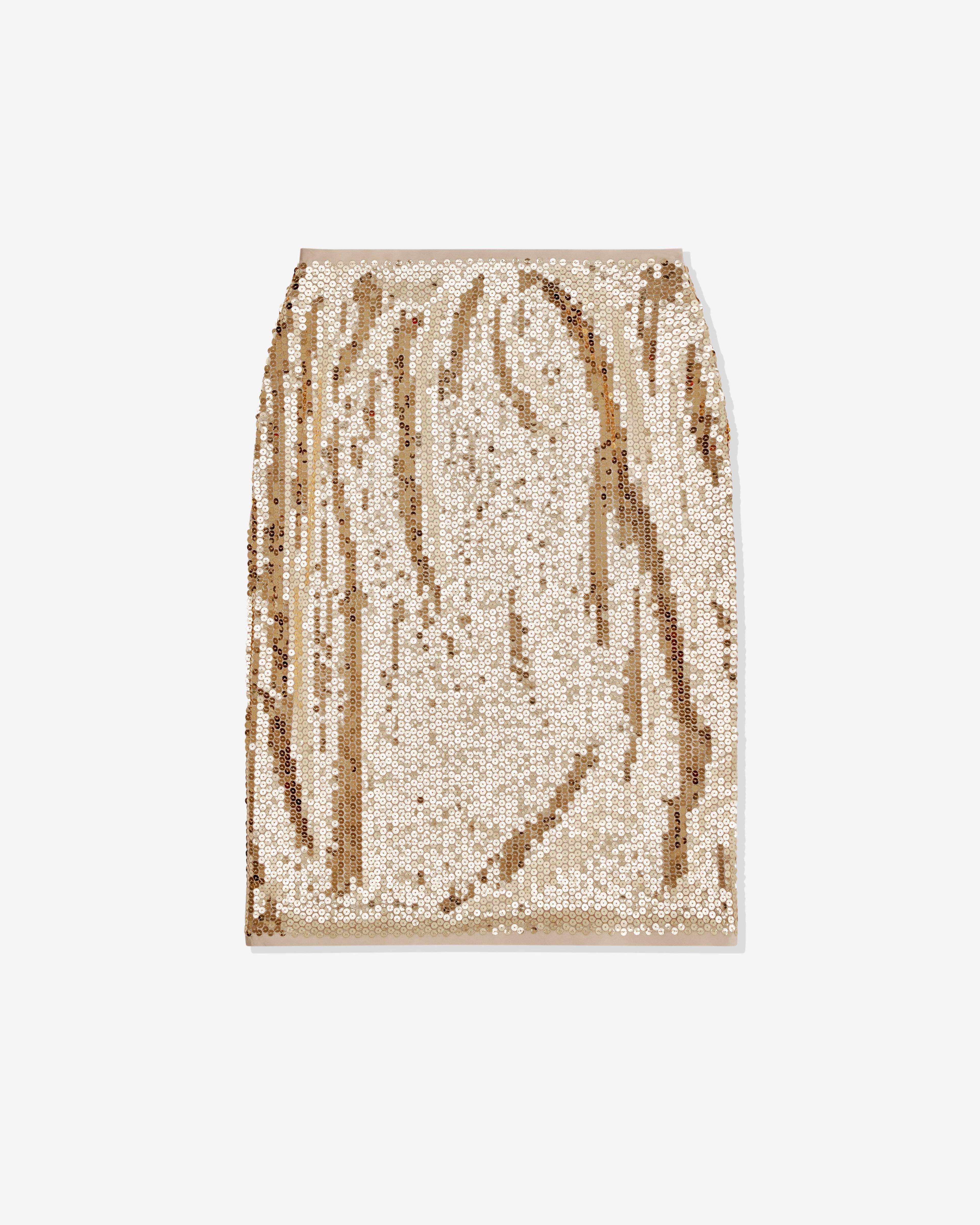 Prada - Women’s Sequined Skirt - (Gold) by PRADA