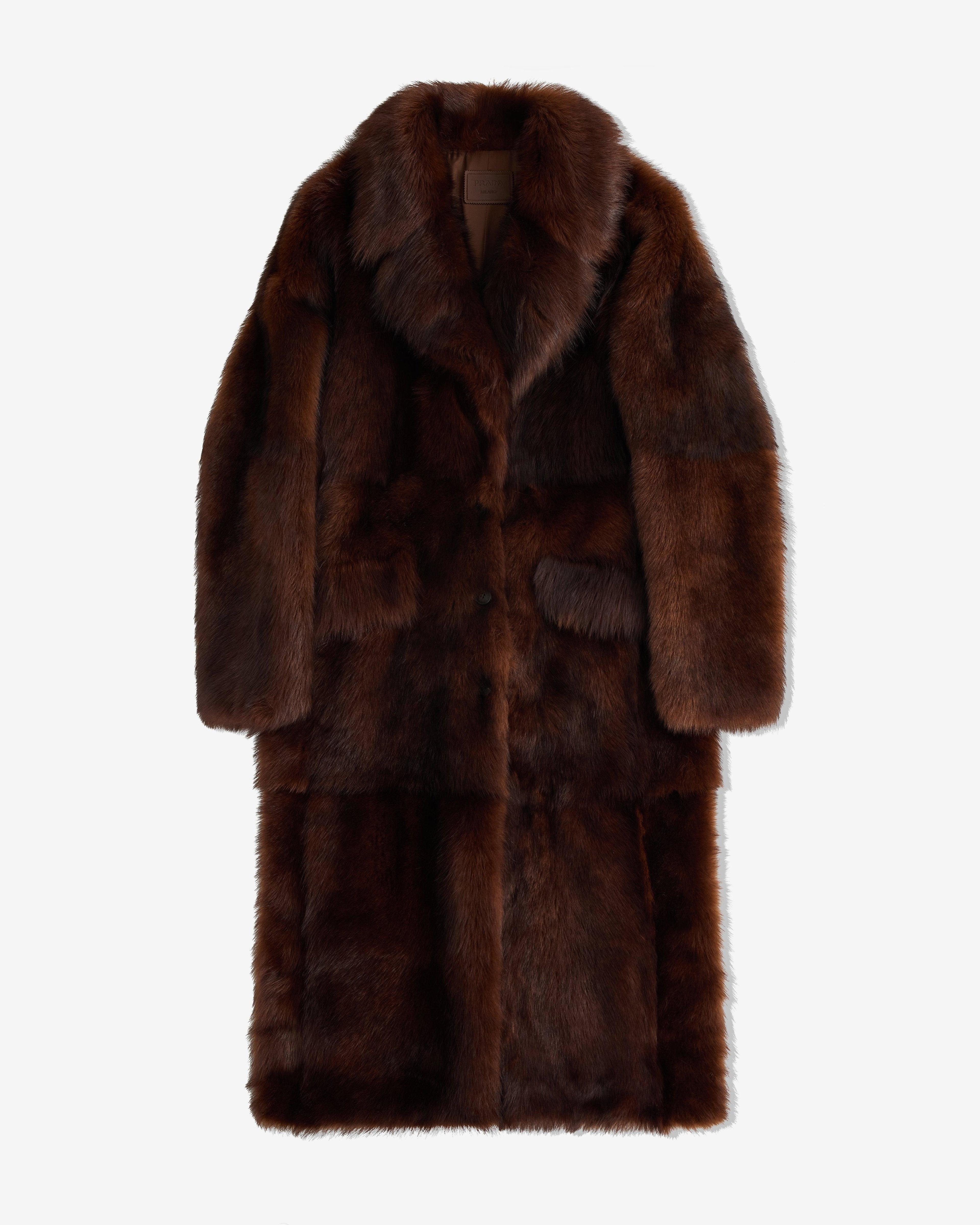 Prada - Women’s Shearling Coat - (Cognac) by PRADA
