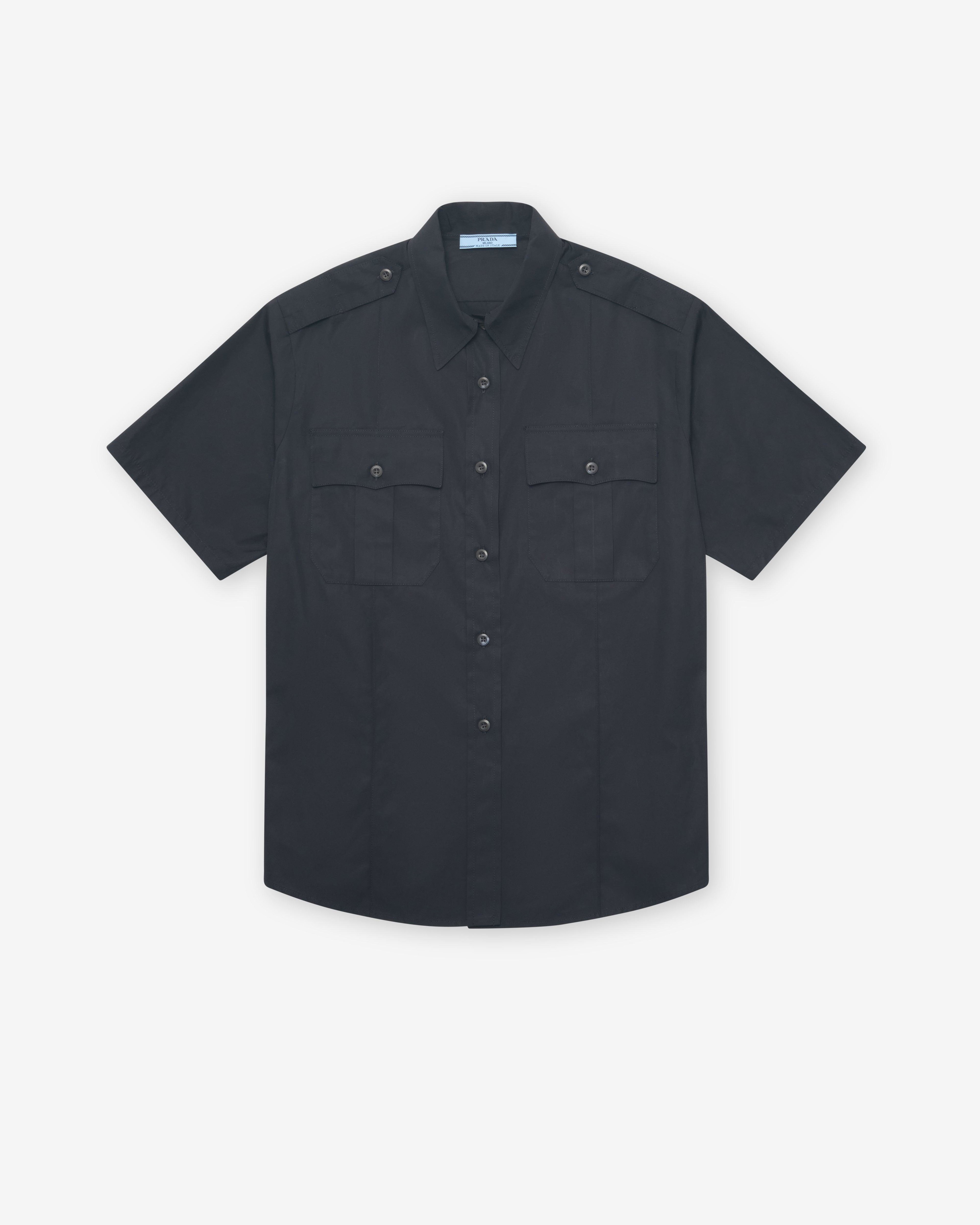 Prada - Women's Short-Sleeved Poplin Shirt - (Black) by PRADA