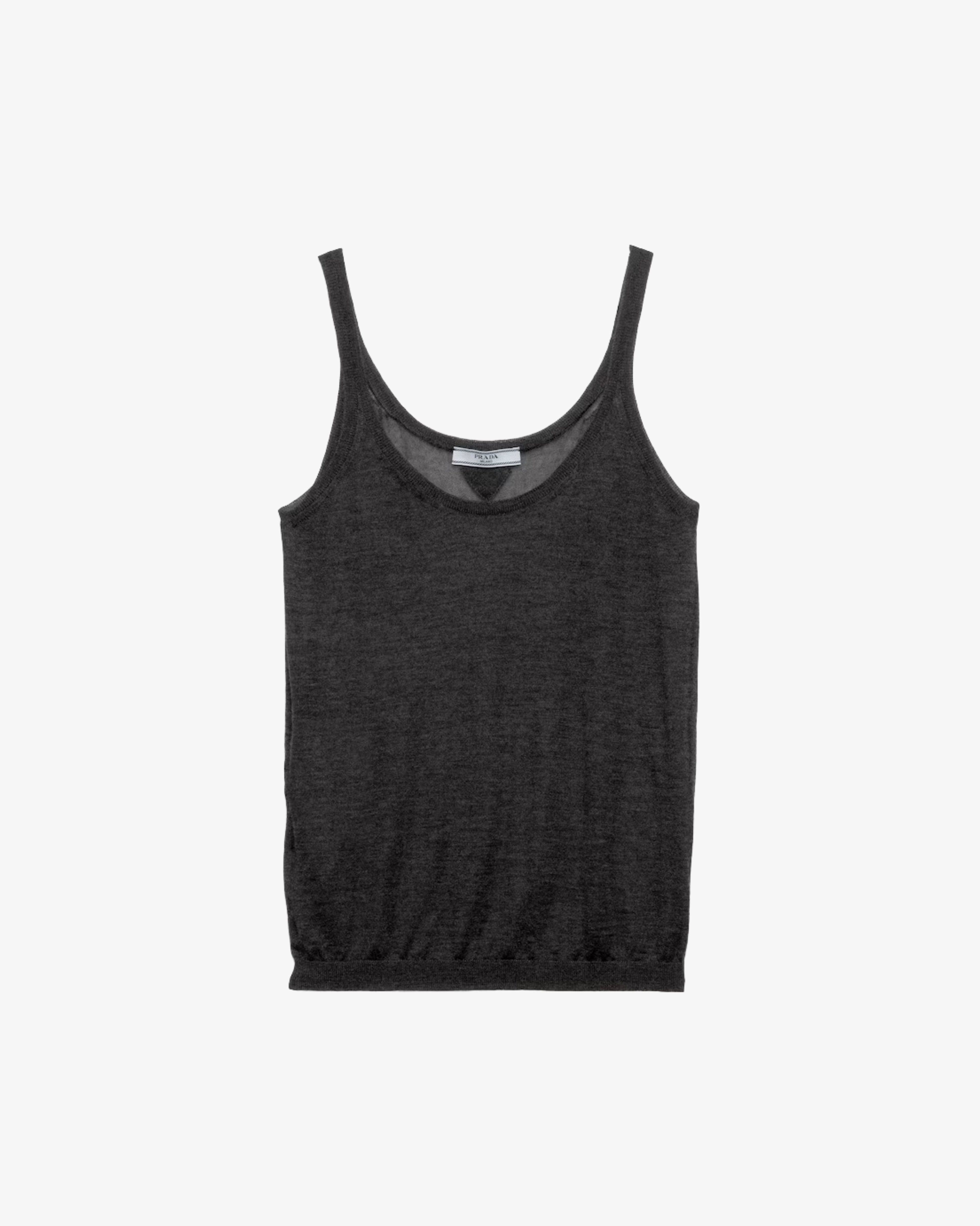 Prada - Women's Sup.Cashmere Silk F.18 Tank Top - (Grey) by PRADA