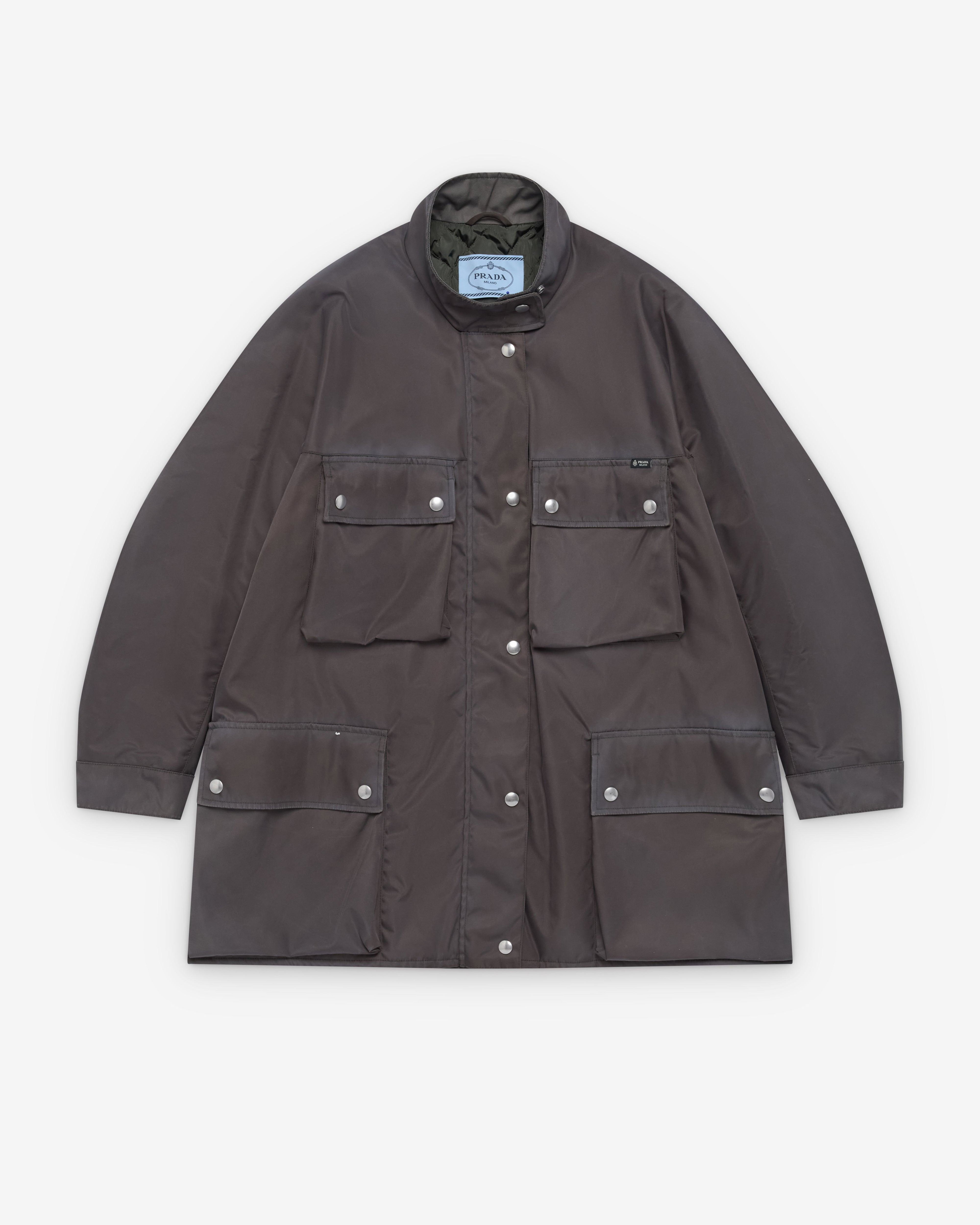 Prada  - Women's Washed Re-Nylon Field Coat - (Lead Grey) by PRADA