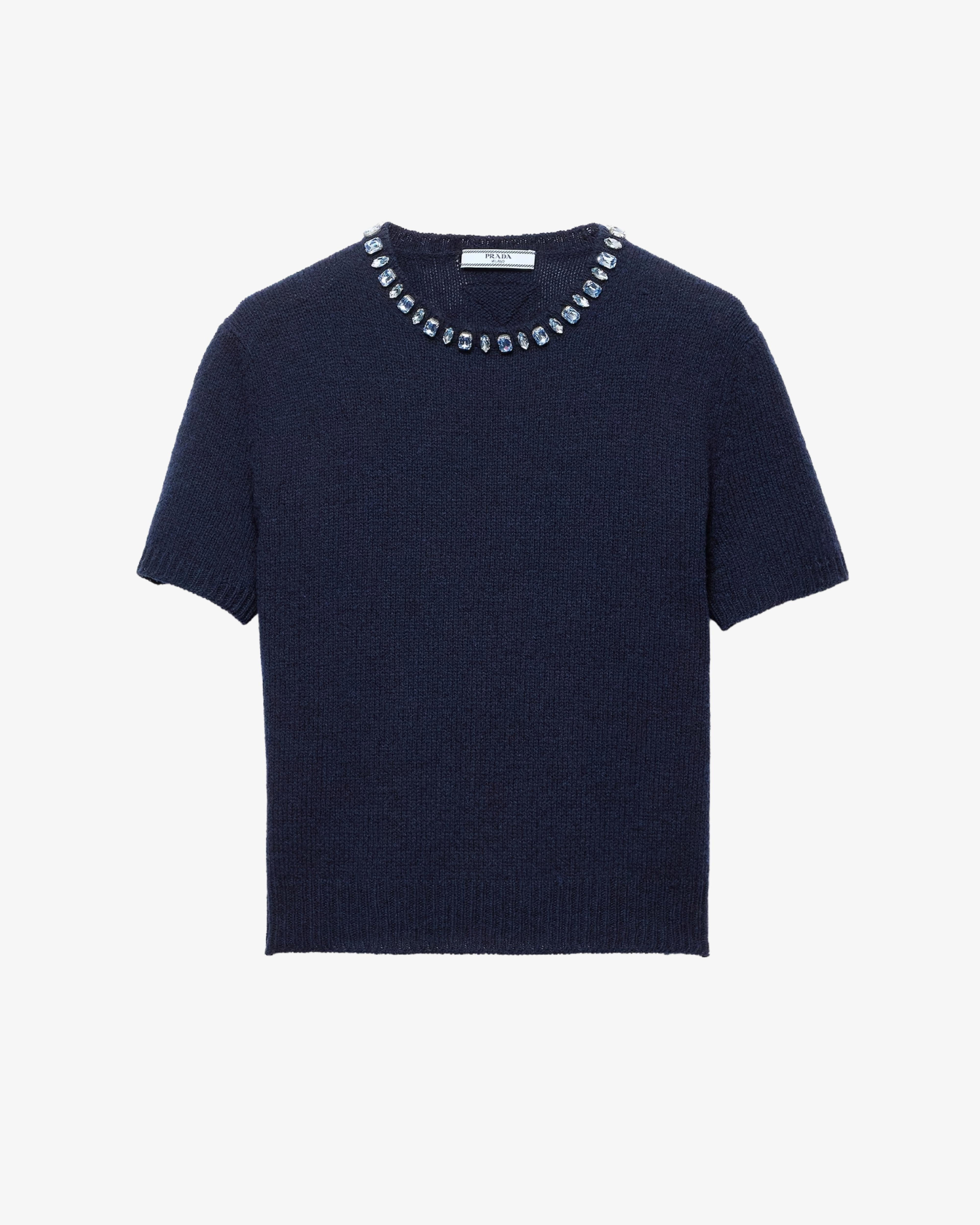 Prada - Women's Wool And Cashmere Crew-Neck Sweater - (Navy) by PRADA