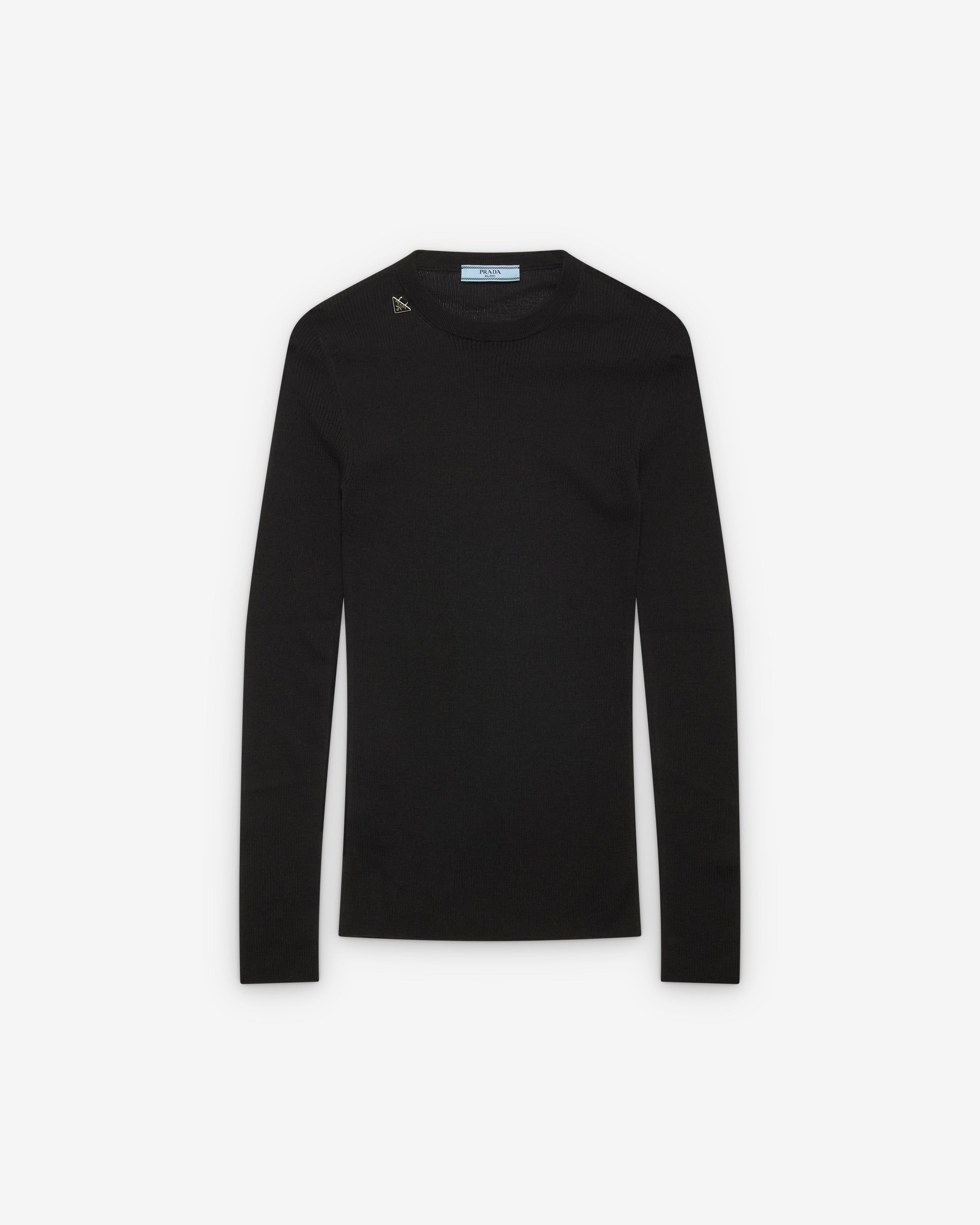 Prada - Women's Wool Crew-Neck Sweater - (Black) by PRADA