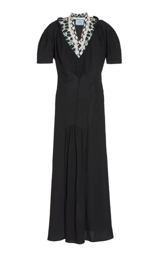 Prada Wool-Paneled Stretch-Crepe Maxi Dress - Moda Operandi by PRADA