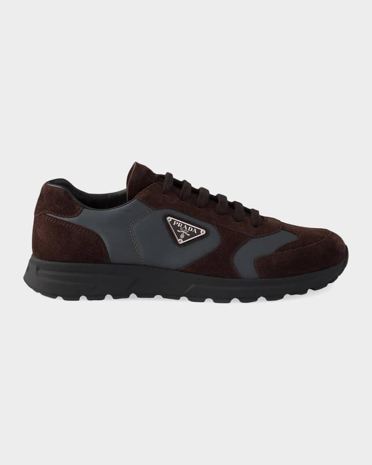 Prax 2.0 Re-Nylon & Suede Low-Top Sneakers by PRADA