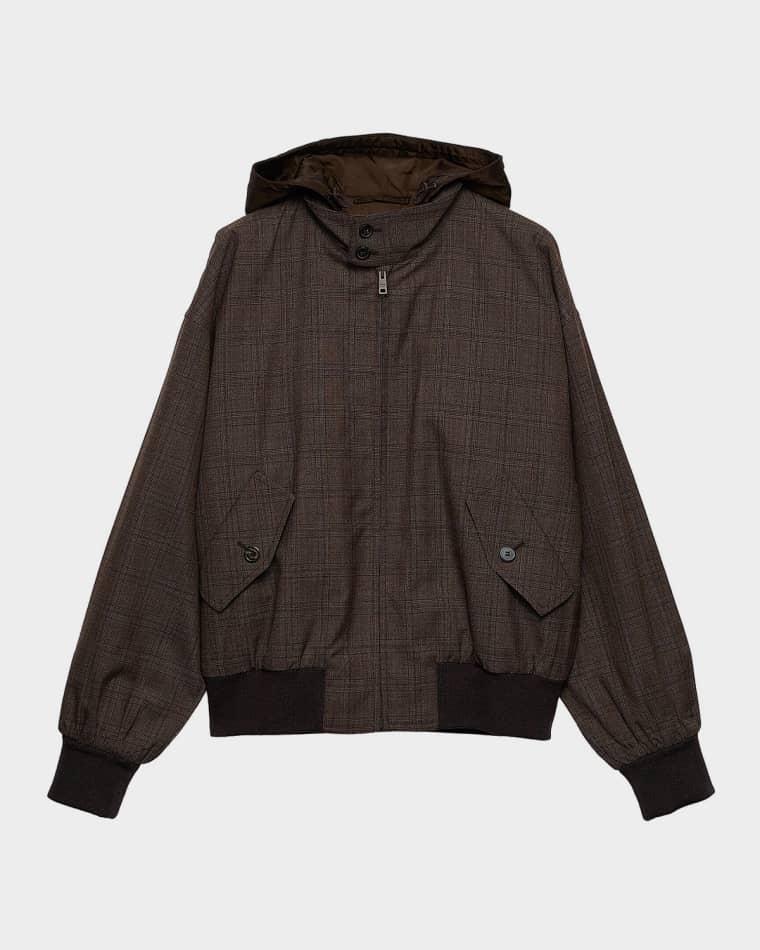 Prince Of Wales Checked Wool Jacket by PRADA