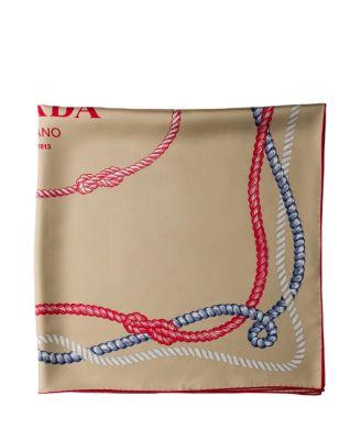 Printed Silk Twill Scarf by PRADA