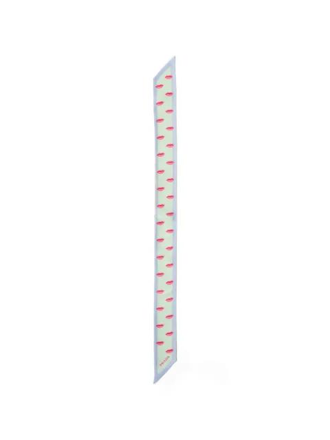 Printed silk twill skinny scarf by PRADA