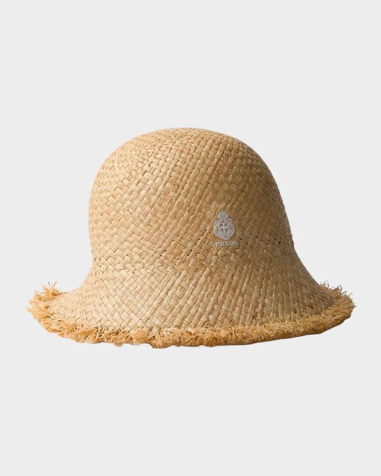 Raffia Adjustable Bucket Hat by PRADA