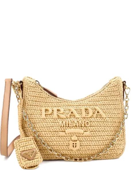 Re-Edition 2000 Shoulder Bag Raffia Mini hobo bag by PRADA 