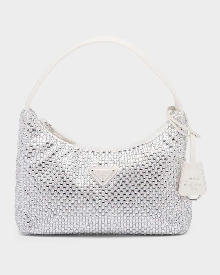 Re-Edition 2005 Mini Crystal-Studded Satin Bag by PRADA Re-Edition 2005 Mini Crystal-Studded Satin Bag by PRADA