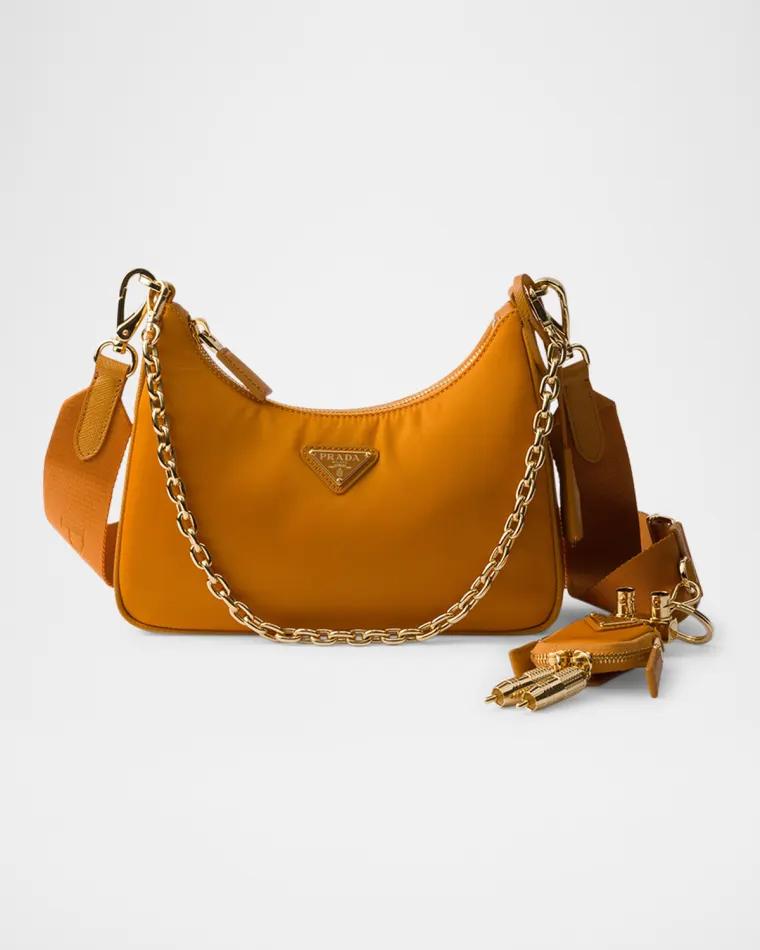 Re-Edition 2005 Re-Nylon And Saffiano Leather Bag With Charm by PRADA
