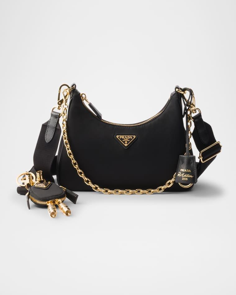 Re-Edition 2005 Re-Nylon And Saffiano Leather Bag With Charm by PRADA