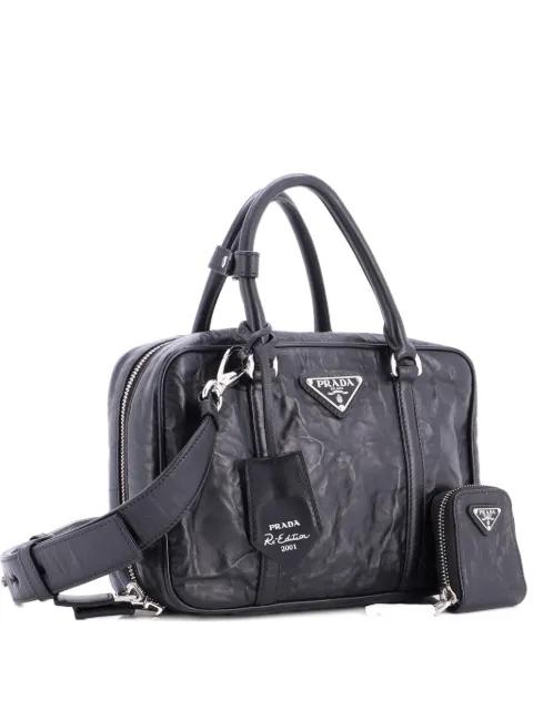 Re-Edition Top Handle Bauletto Bag Nappa Antique Medium satchel by PRADA 