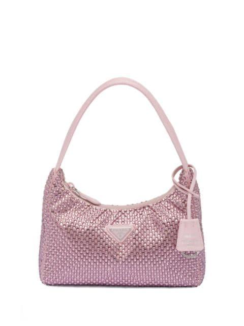 Re-Edition crystal-embellished mini bag by PRADA