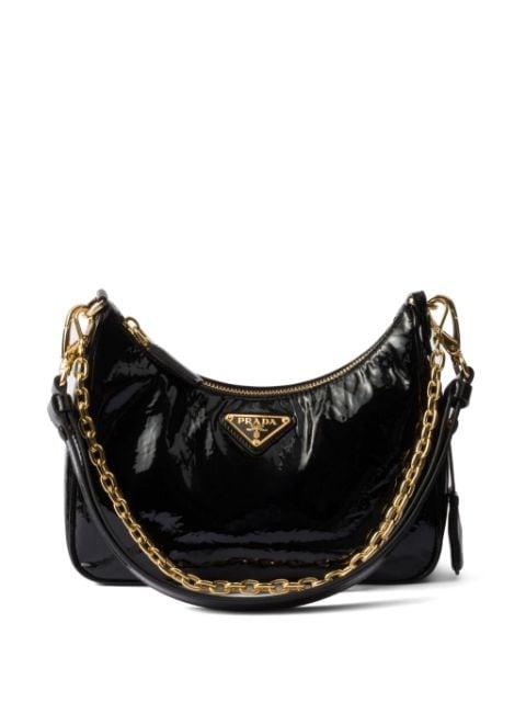 Re-Edition patent leather shoulder bag by PRADA