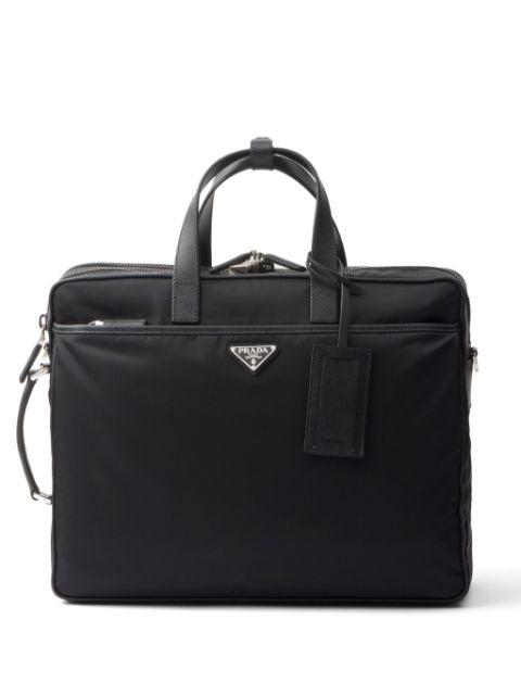 Re-Nylon Saffiano-leather briefcase by PRADA