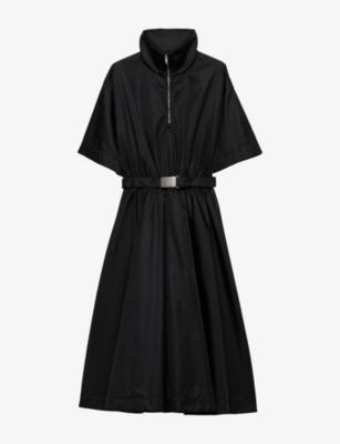 Re-Nylon Short-Sleeved Woven Midi Dress by PRADA