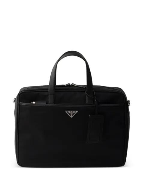 Re-Nylon and Saffiano leather work bag by PRADA