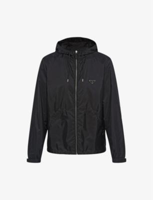 Re-Nylon brand-plaque nylon hoodied jacket by PRADA