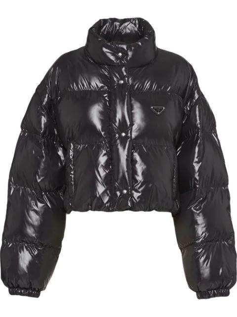 Re-Nylon cropped convertible down jacket by PRADA