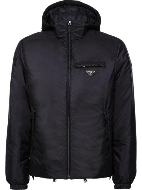 Re-Nylon logo-patch down jacket by PRADA