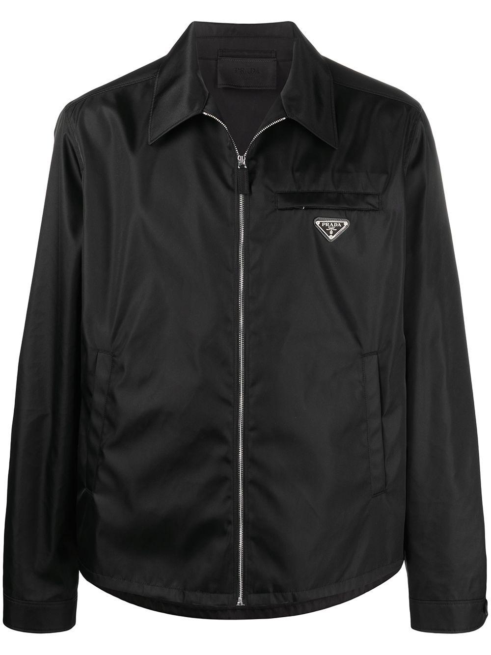 Re-Nylon logo-patch zip-up jacket by PRADA